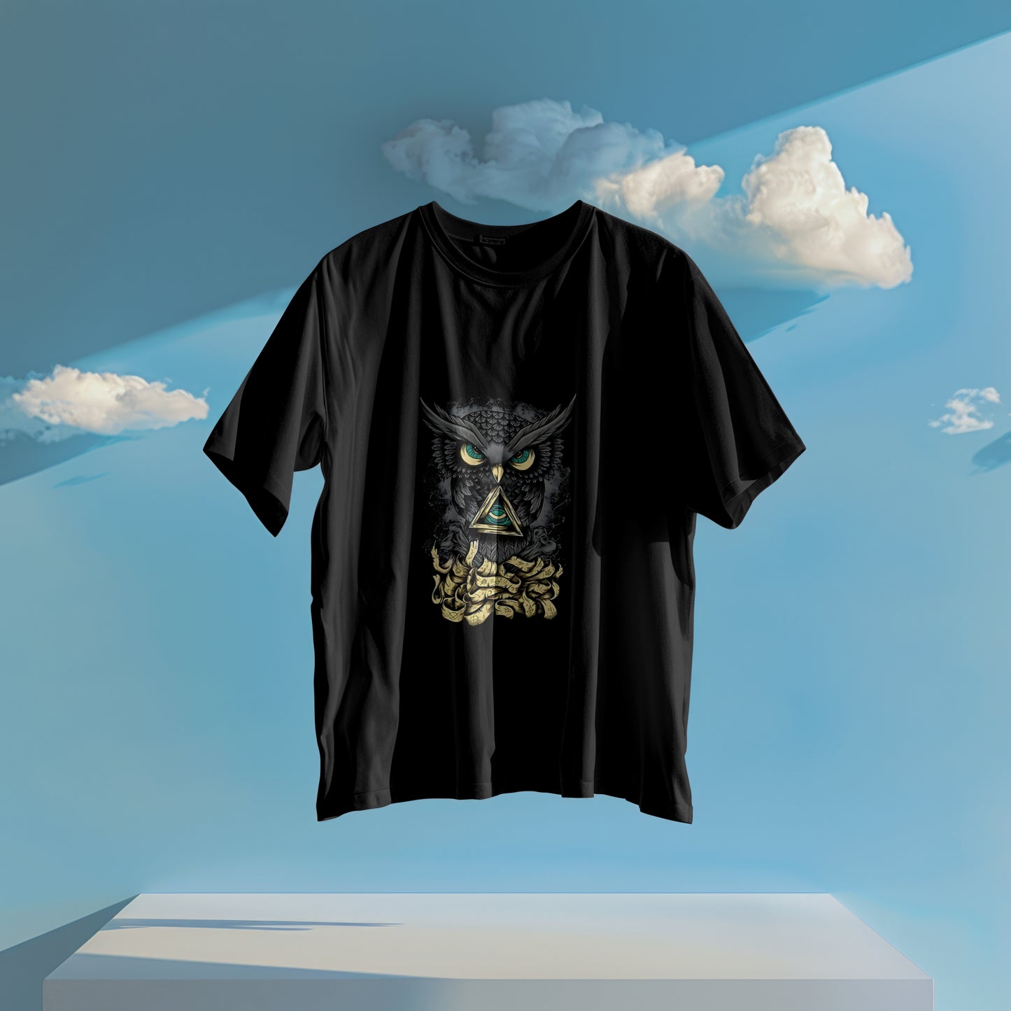 illuminati : Graphic Printed Oversized T-shirt for Men