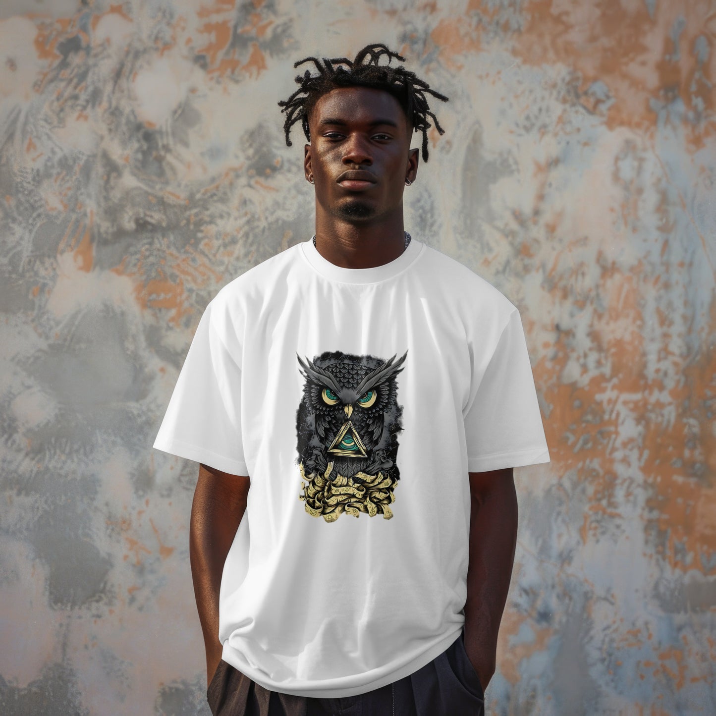 illuminati : Graphic Printed Oversized T-shirt for Men