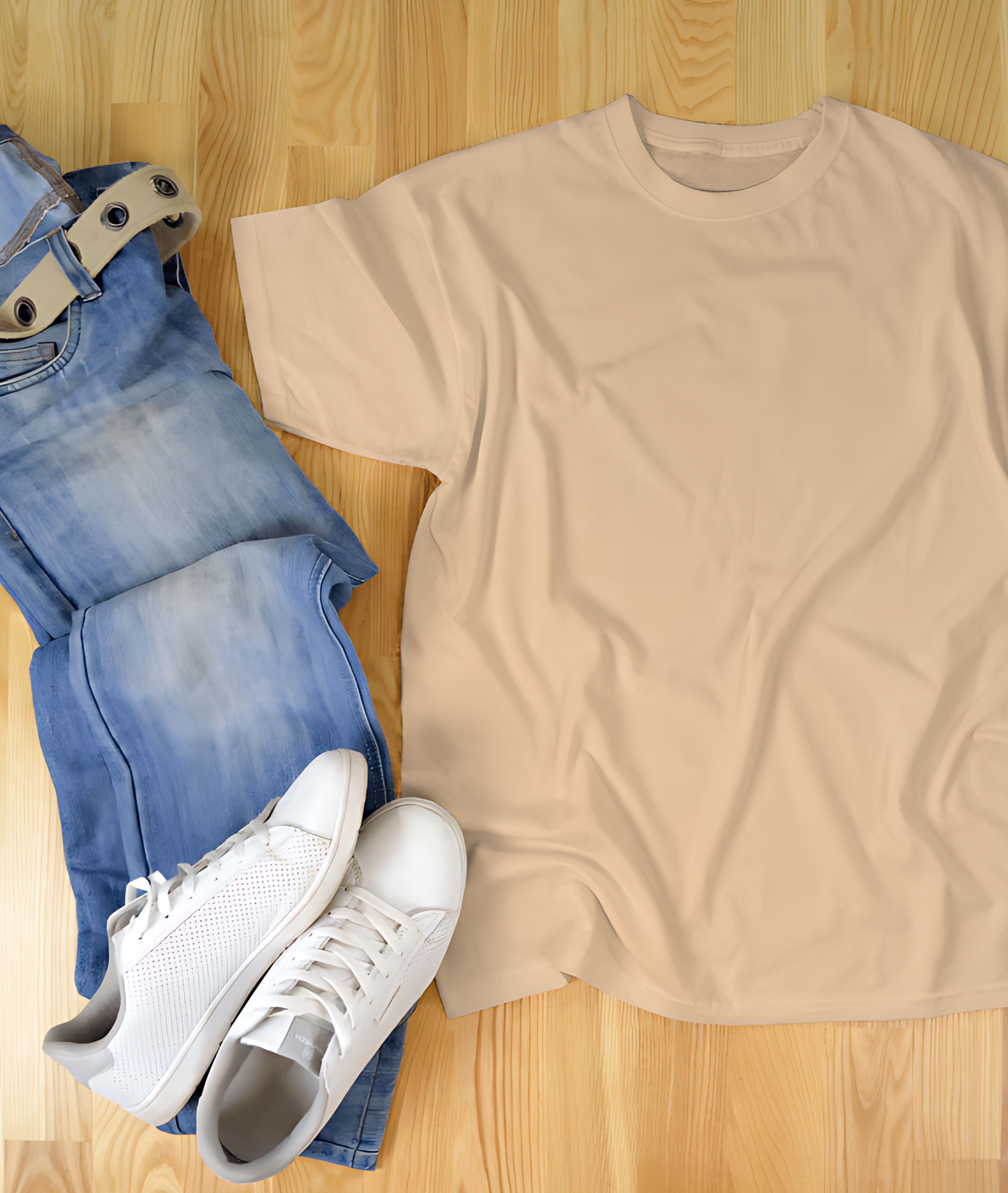 Premium Edition - Unisex Solid Beige Oversize Tees