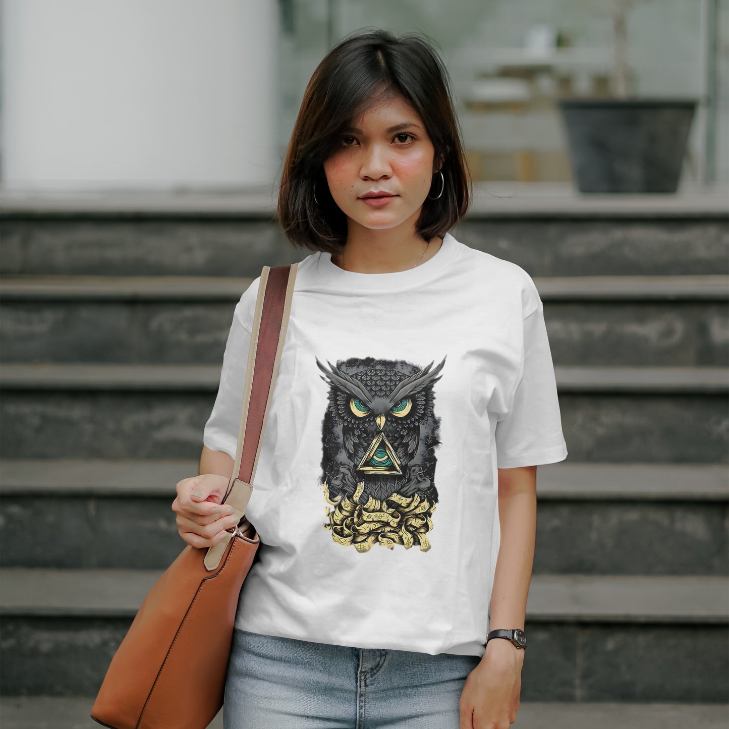 illuminati : Graphic Printed Oversized T-shirt for Women