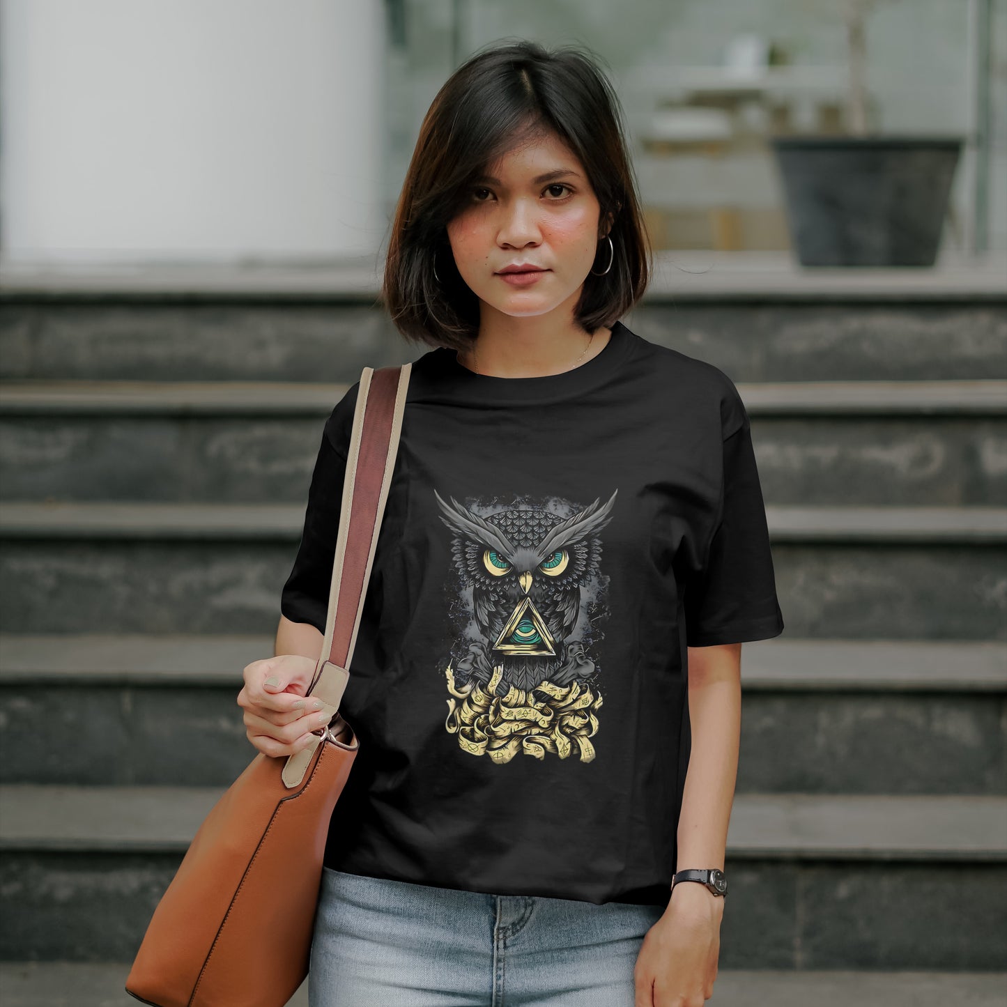 illuminati : Graphic Printed Oversized T-shirt for Women