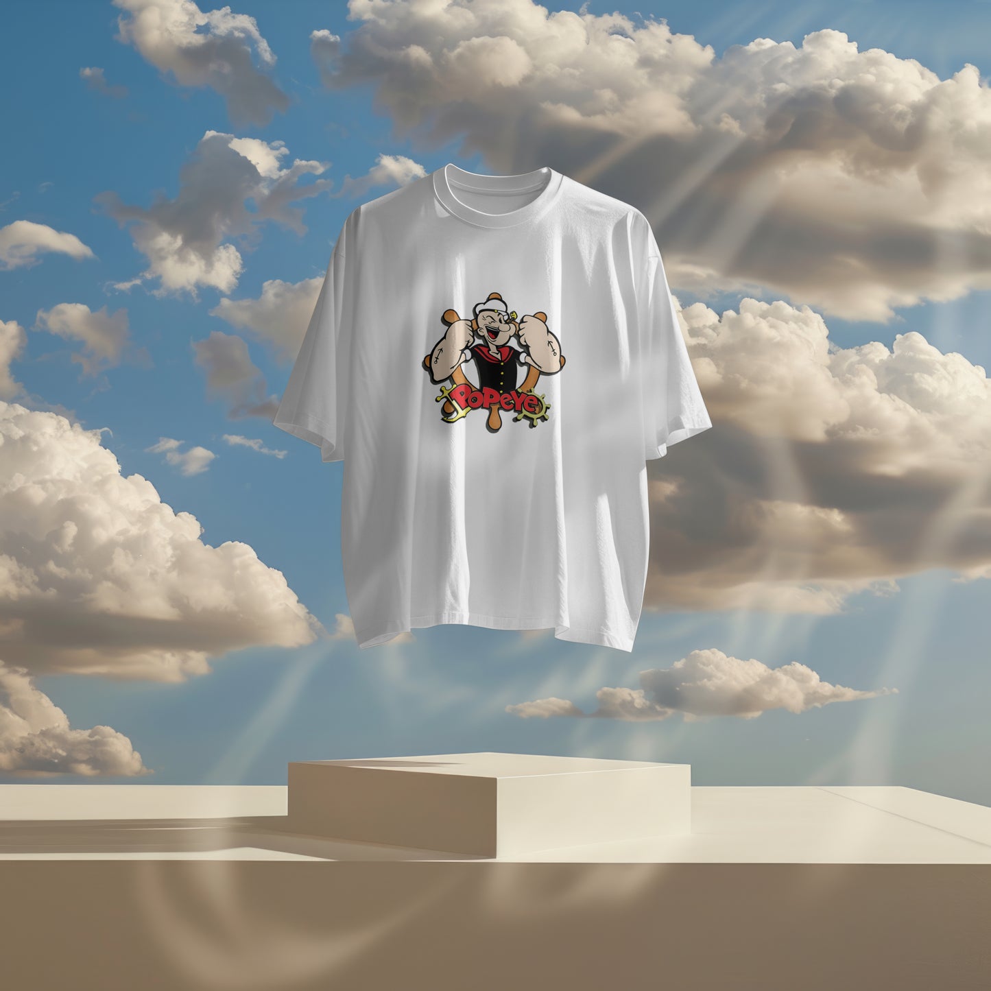 Popeye - Oversized Graphic Printed T-Shirt for Men