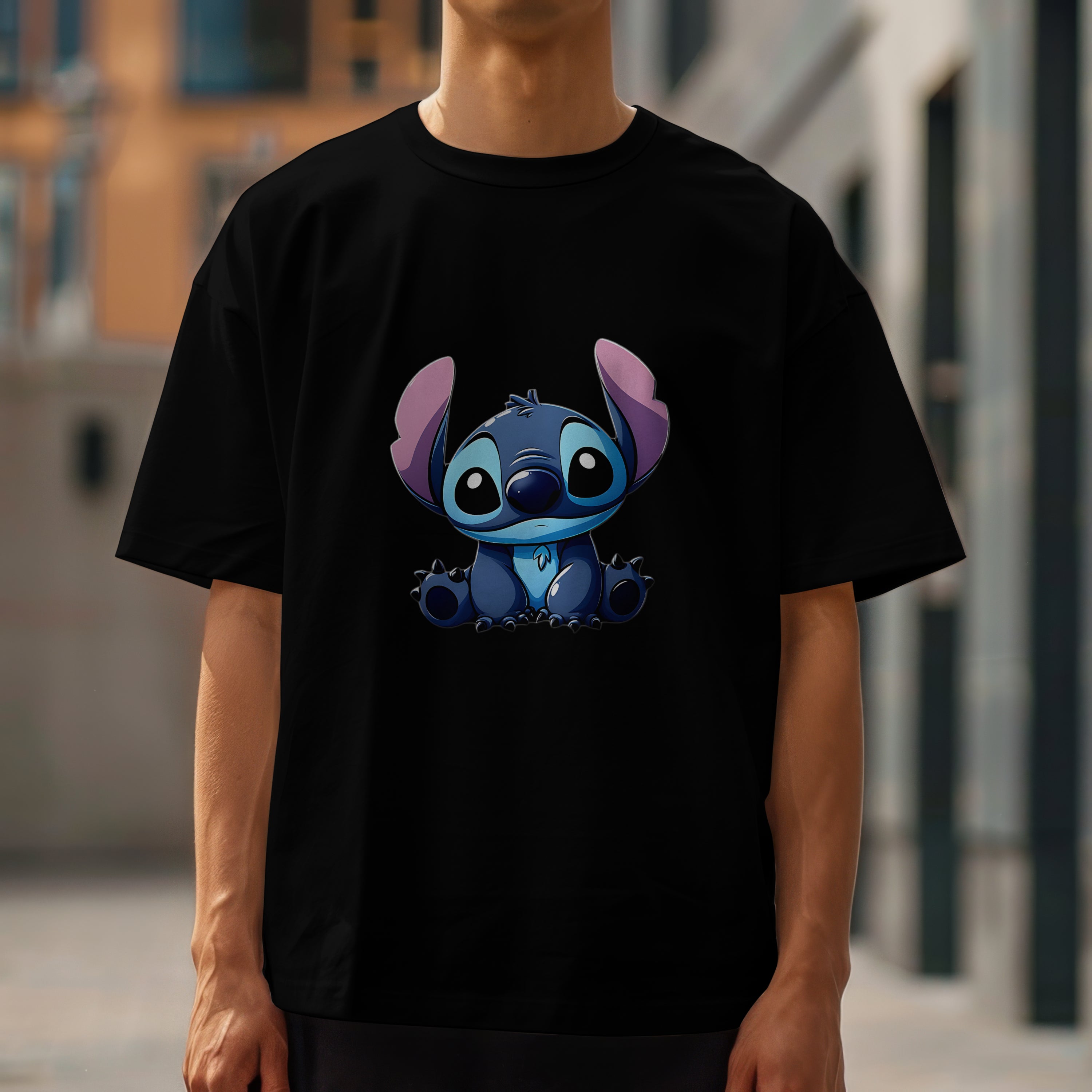 Stitch - Oversized Graphic Printed T-Shirt for Men