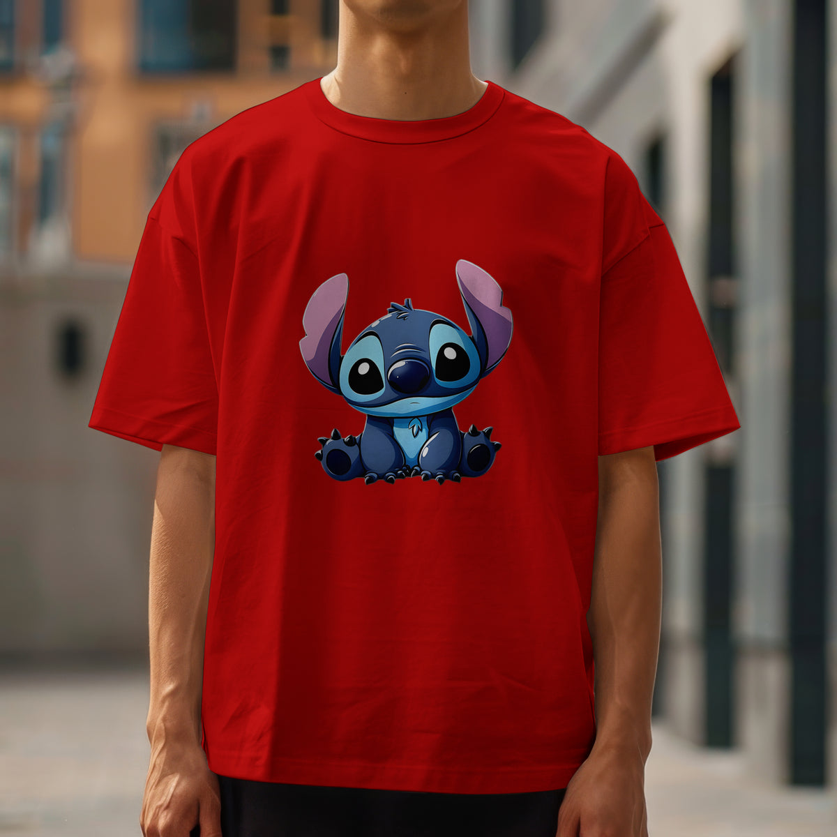 Stitch - Oversized Graphic Printed T-Shirt for Men