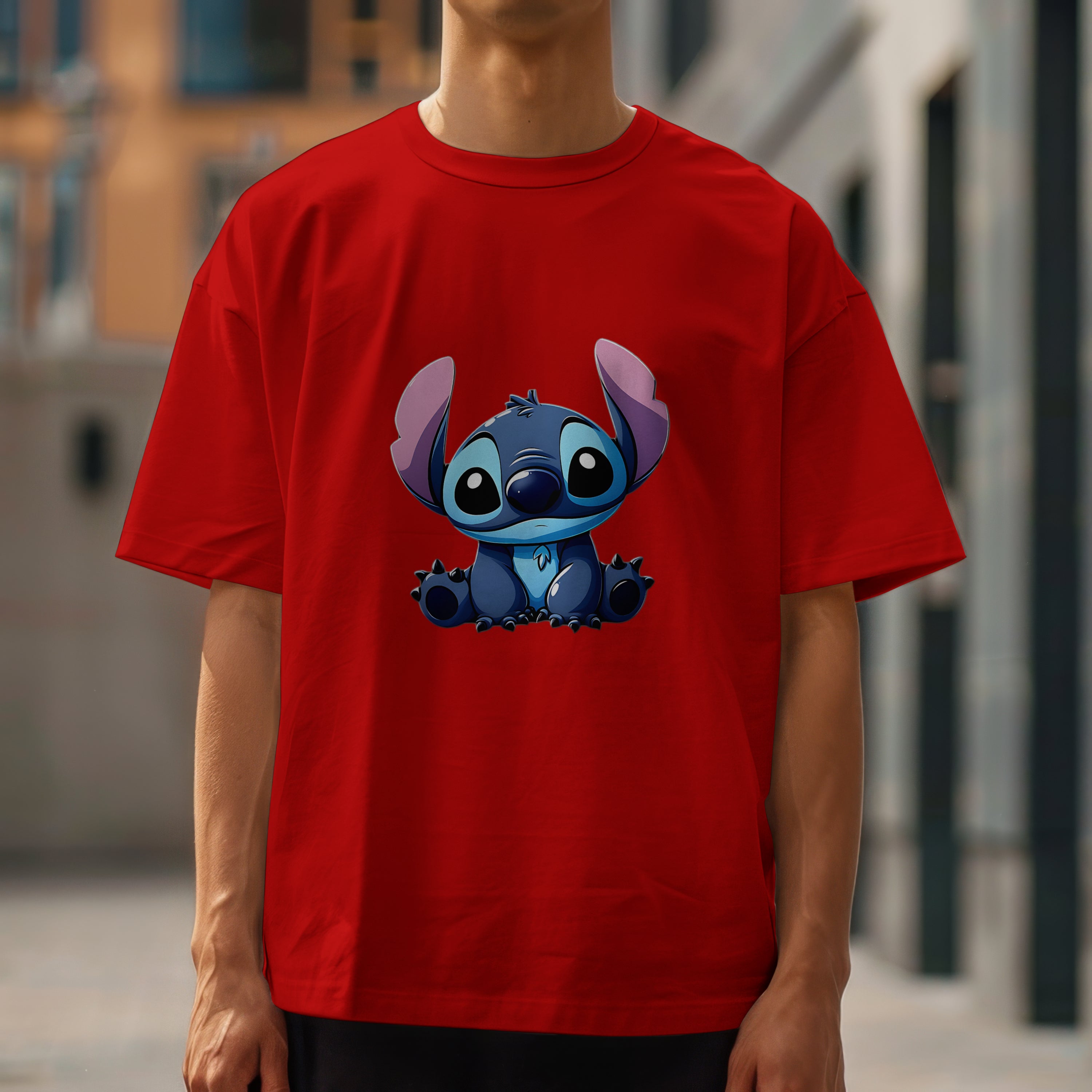 Stitch - Oversized Graphic Printed T-Shirt for Men