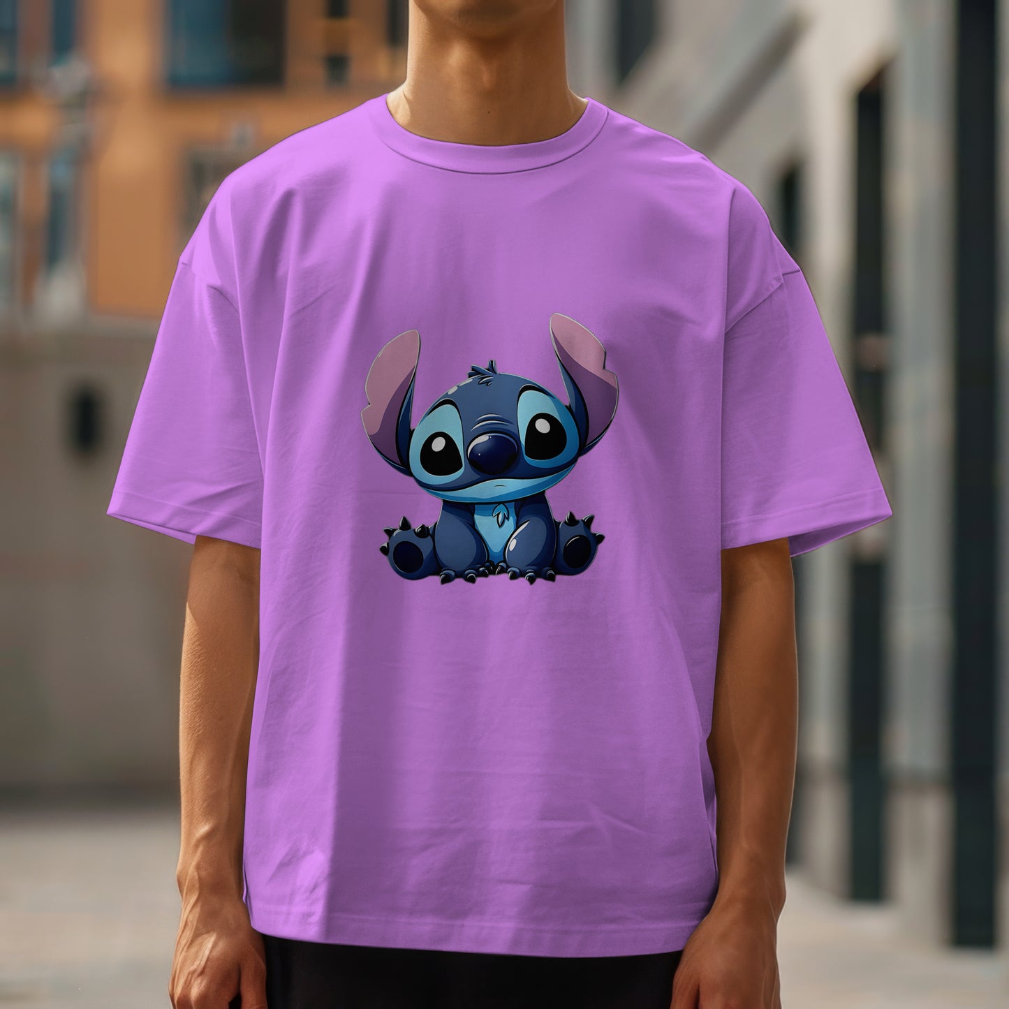 Stitch - Oversized Graphic Printed T-Shirt for Men