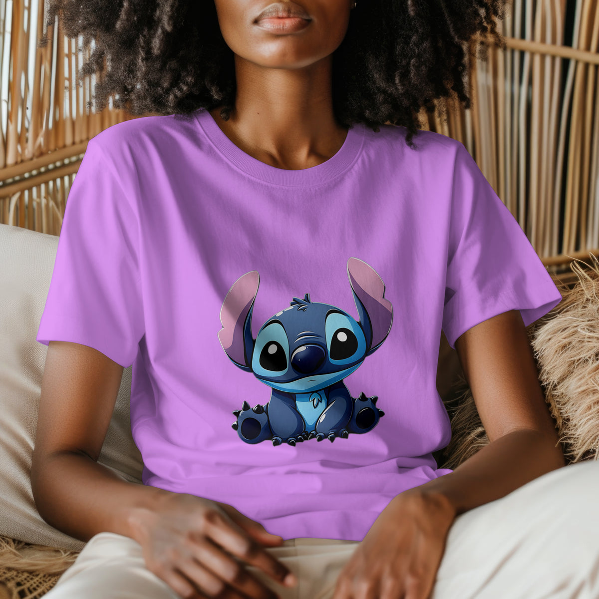 Stitch - Oversized Graphic Printed T-Shirt for Women