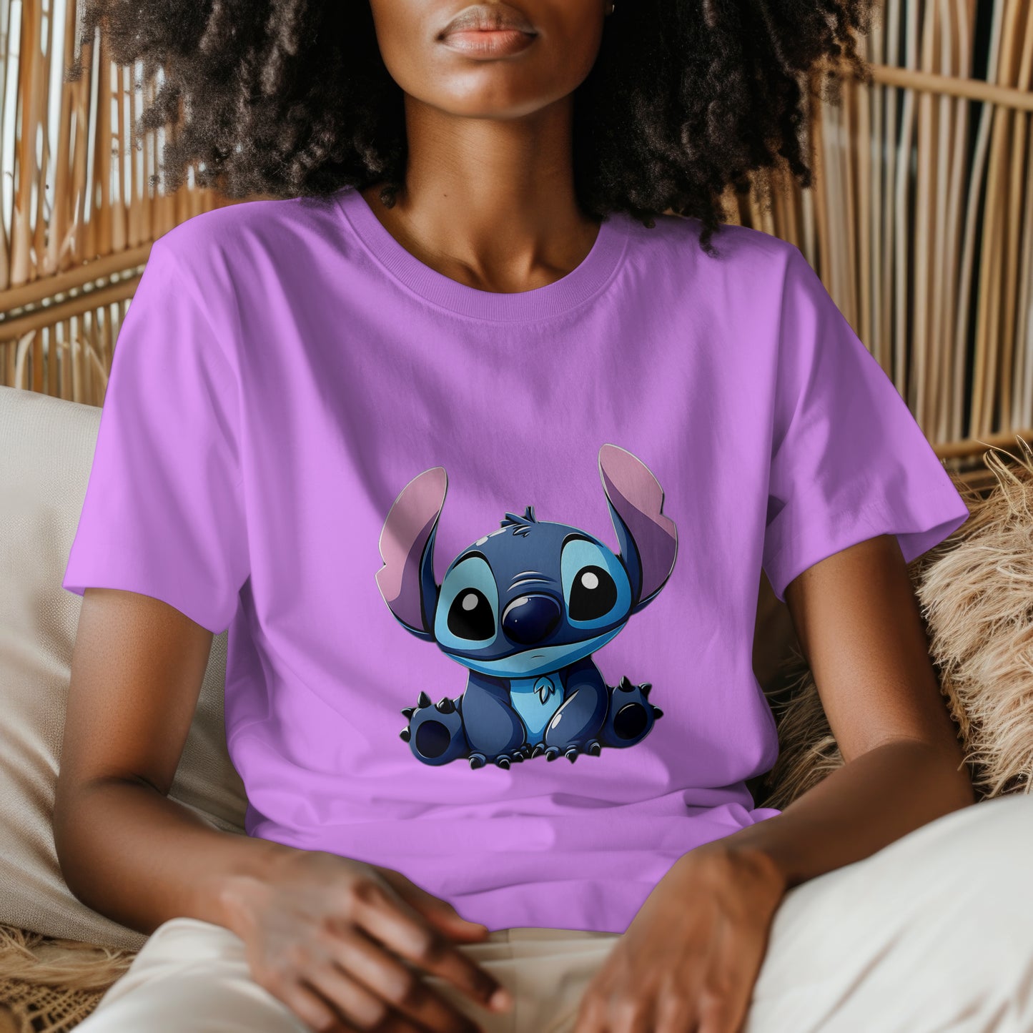 Stitch - Oversized Graphic Printed T-Shirt for Women