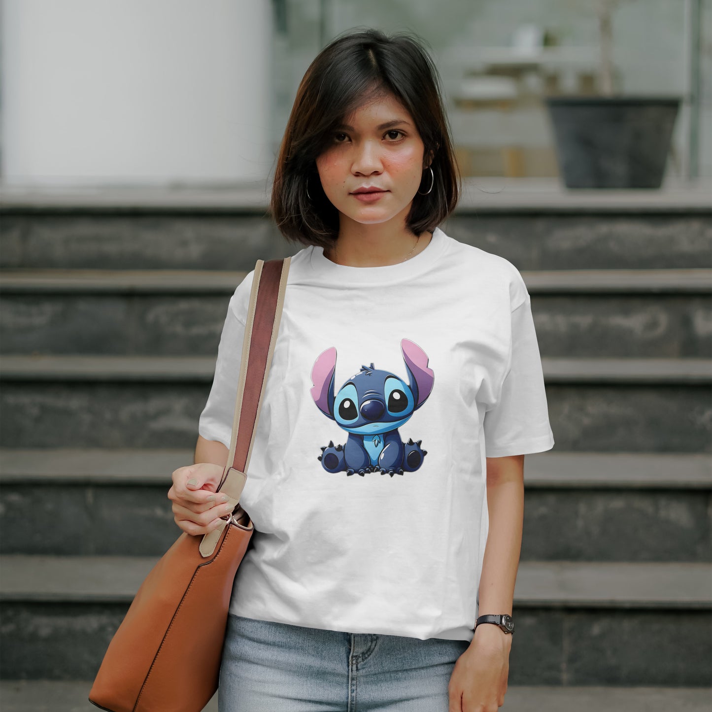 Stitch - Oversized Graphic Printed T-Shirt for Women