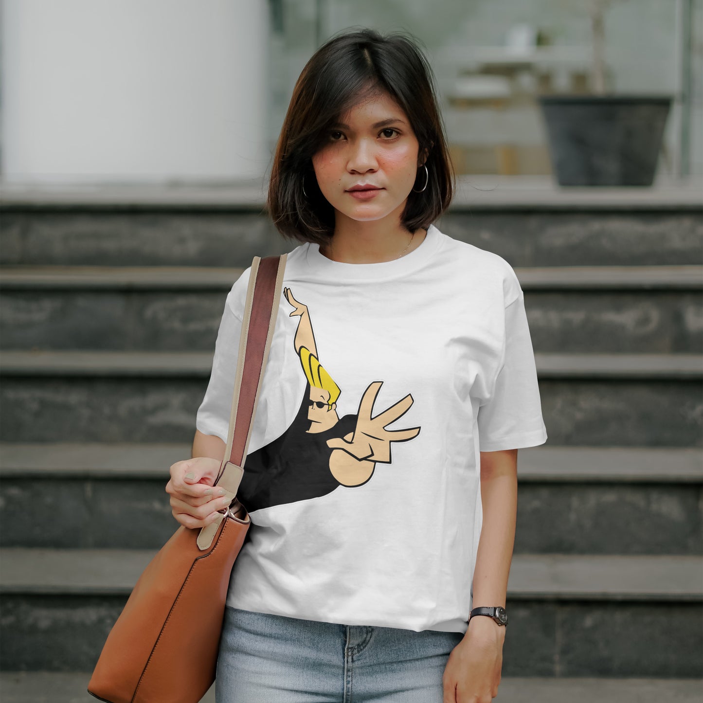 Jonny Bravo - Oversized Graphic Printed T-Shirt for Women