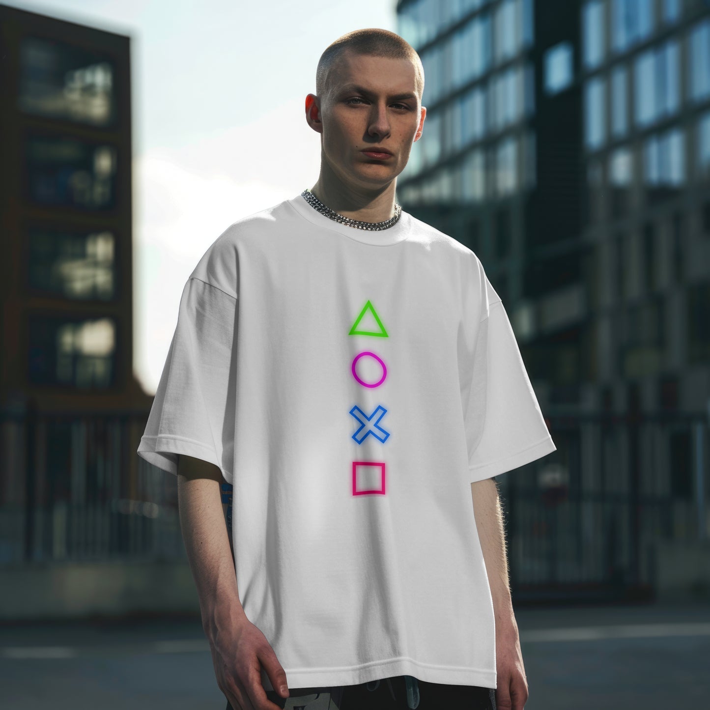 Shapes : Graphic Printed Oversized T-shirt for Men