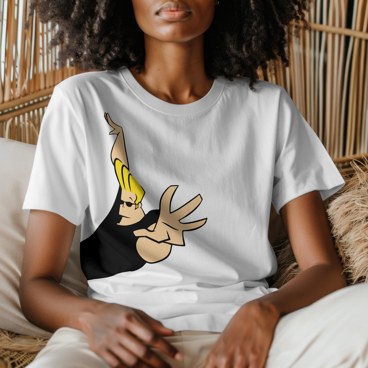 Jonny Bravo - Oversized Graphic Printed T-Shirt for Women