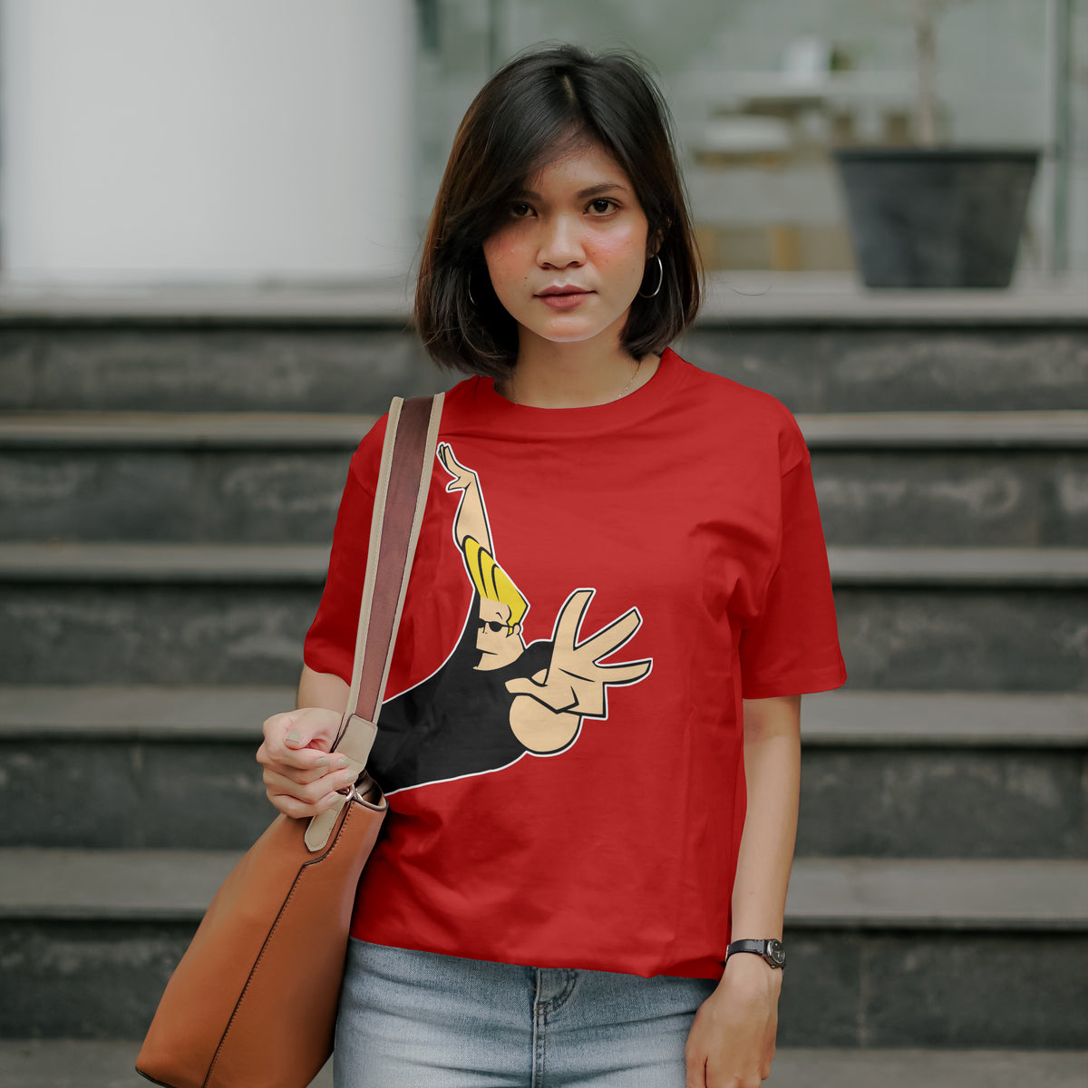 Jonny Bravo - Oversized Graphic Printed T-Shirt for Women
