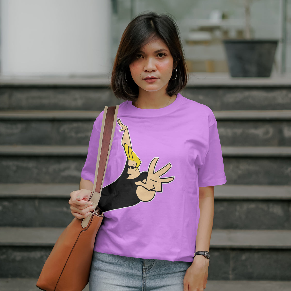 Jonny Bravo - Oversized Graphic Printed T-Shirt for Women