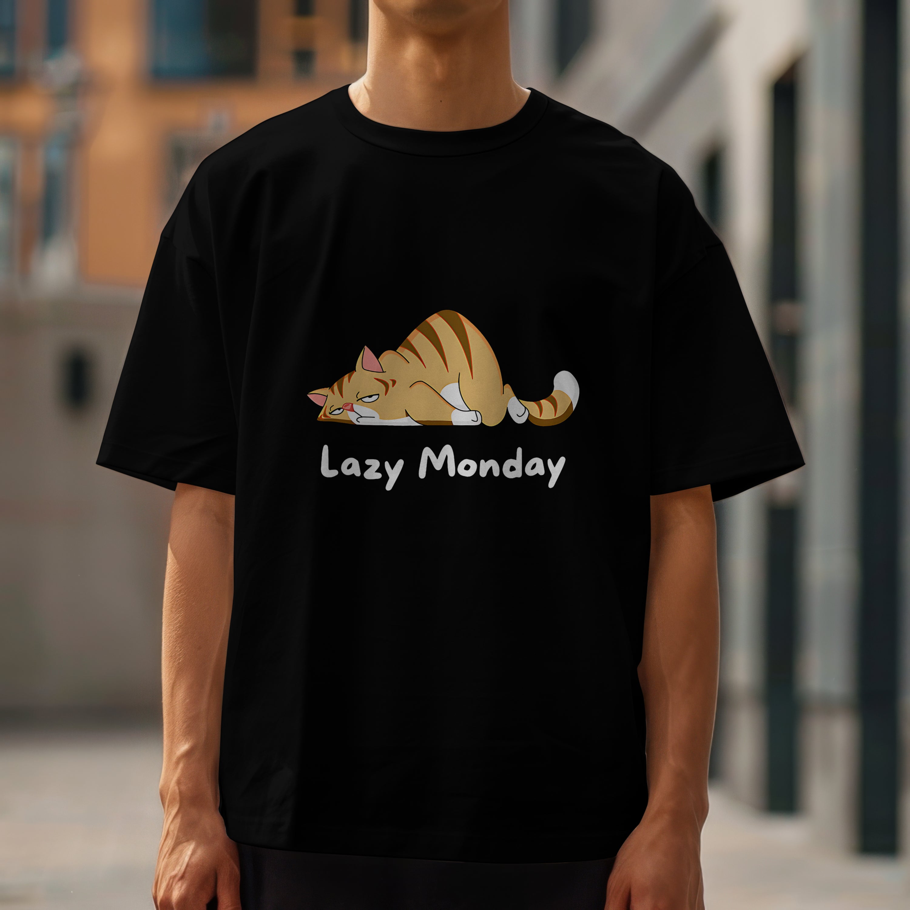 Lazy Monday : Graphic Printed Oversized T- Shirt for Men