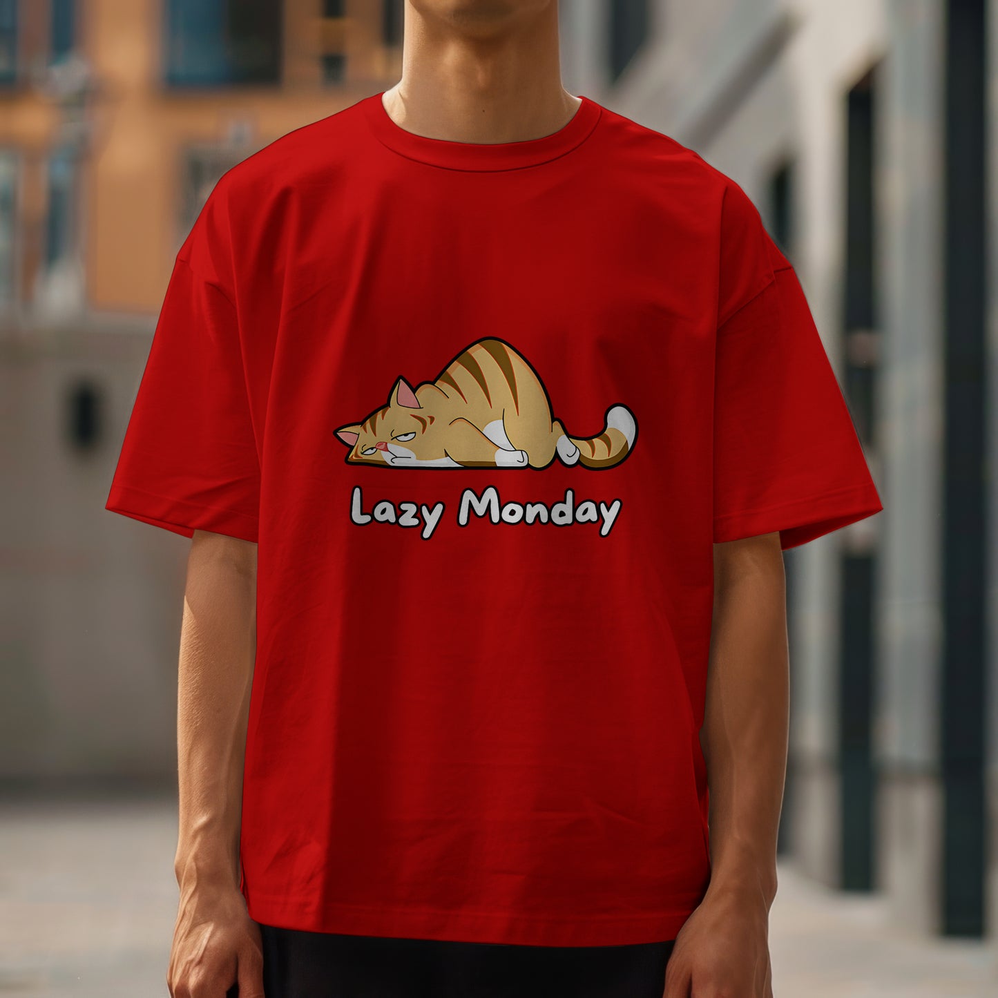 Lazy Monday : Graphic Printed Oversized T- Shirt for Men
