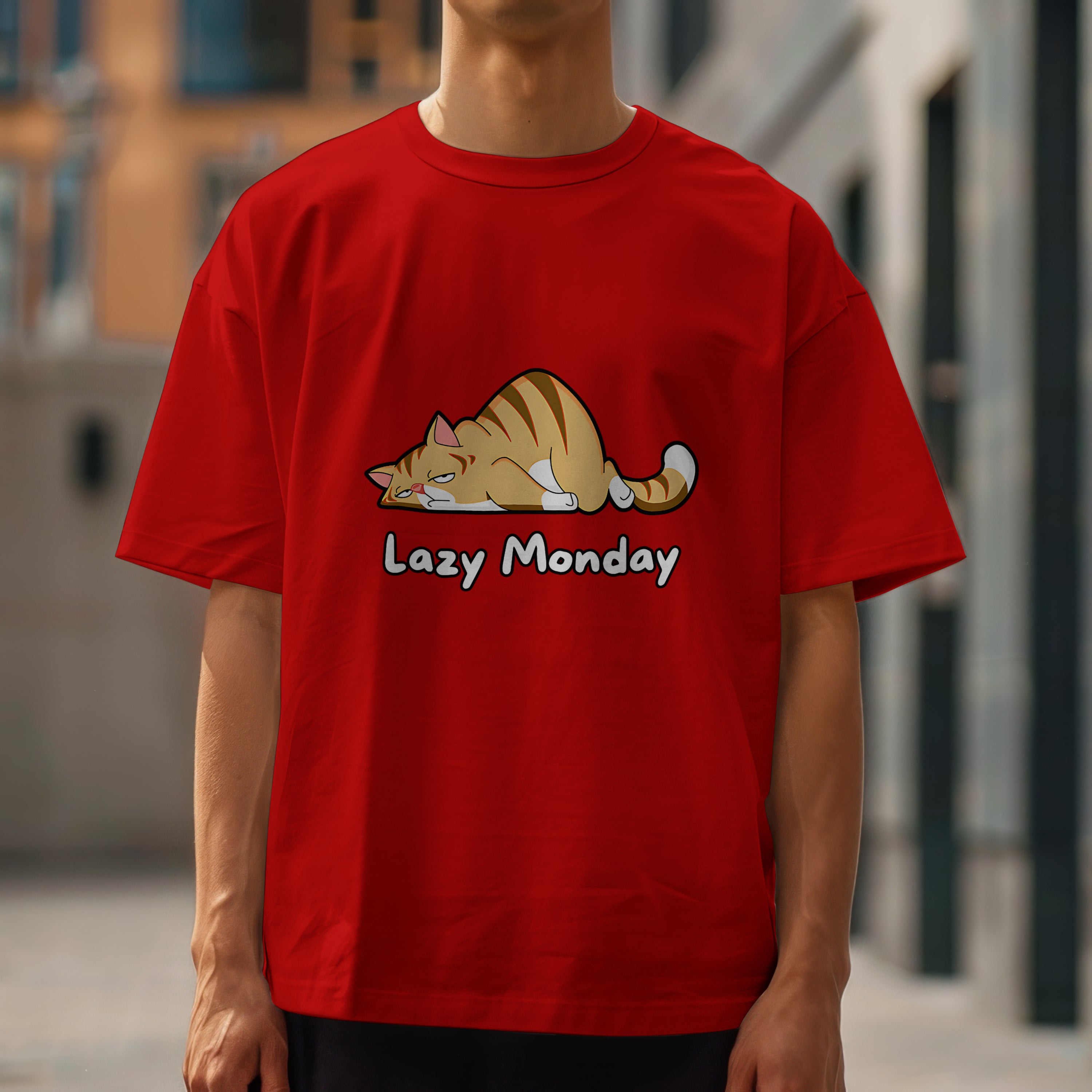 Lazy Monday : Graphic Printed Oversized T- Shirt for Men