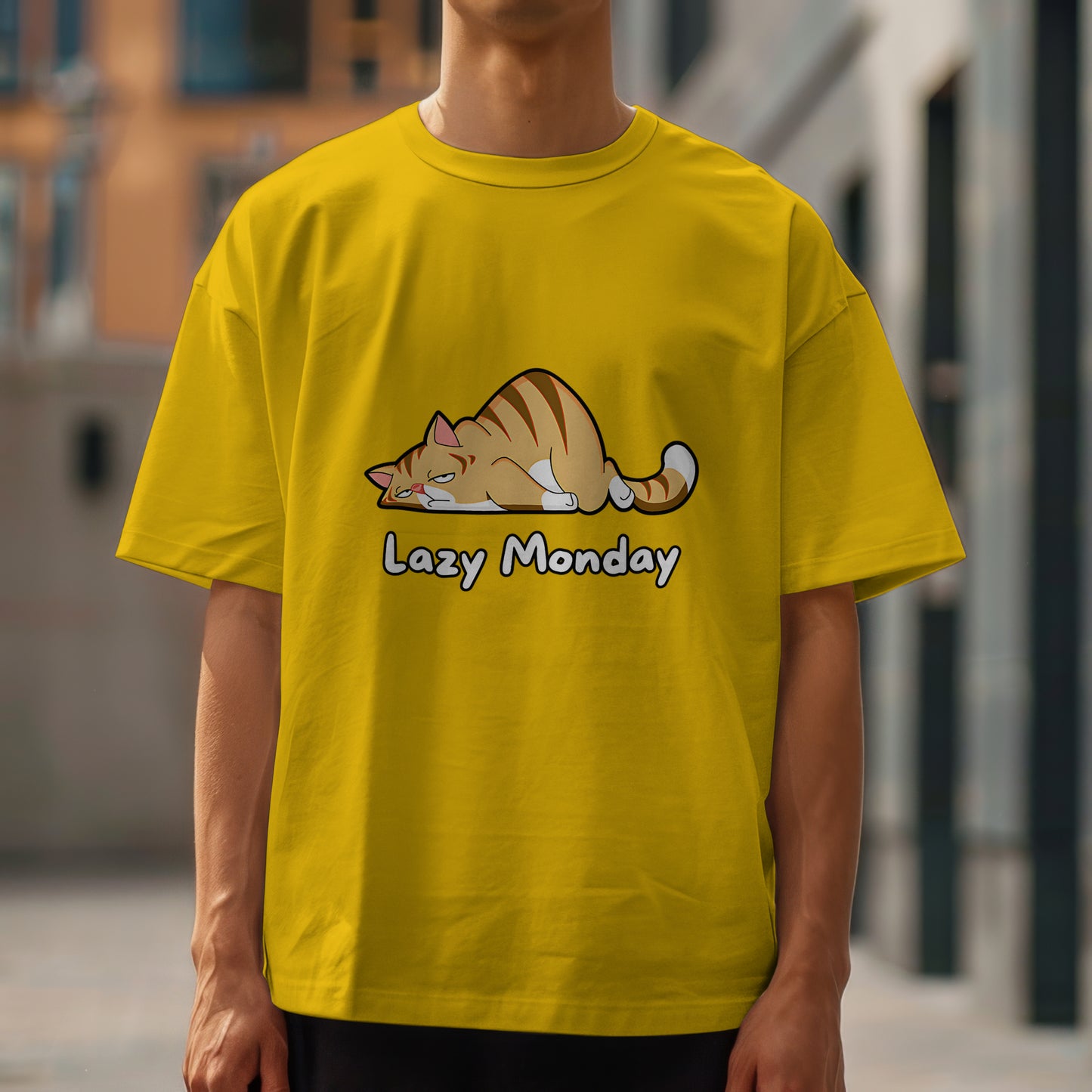 Lazy Monday : Graphic Printed Oversized T- Shirt for Men
