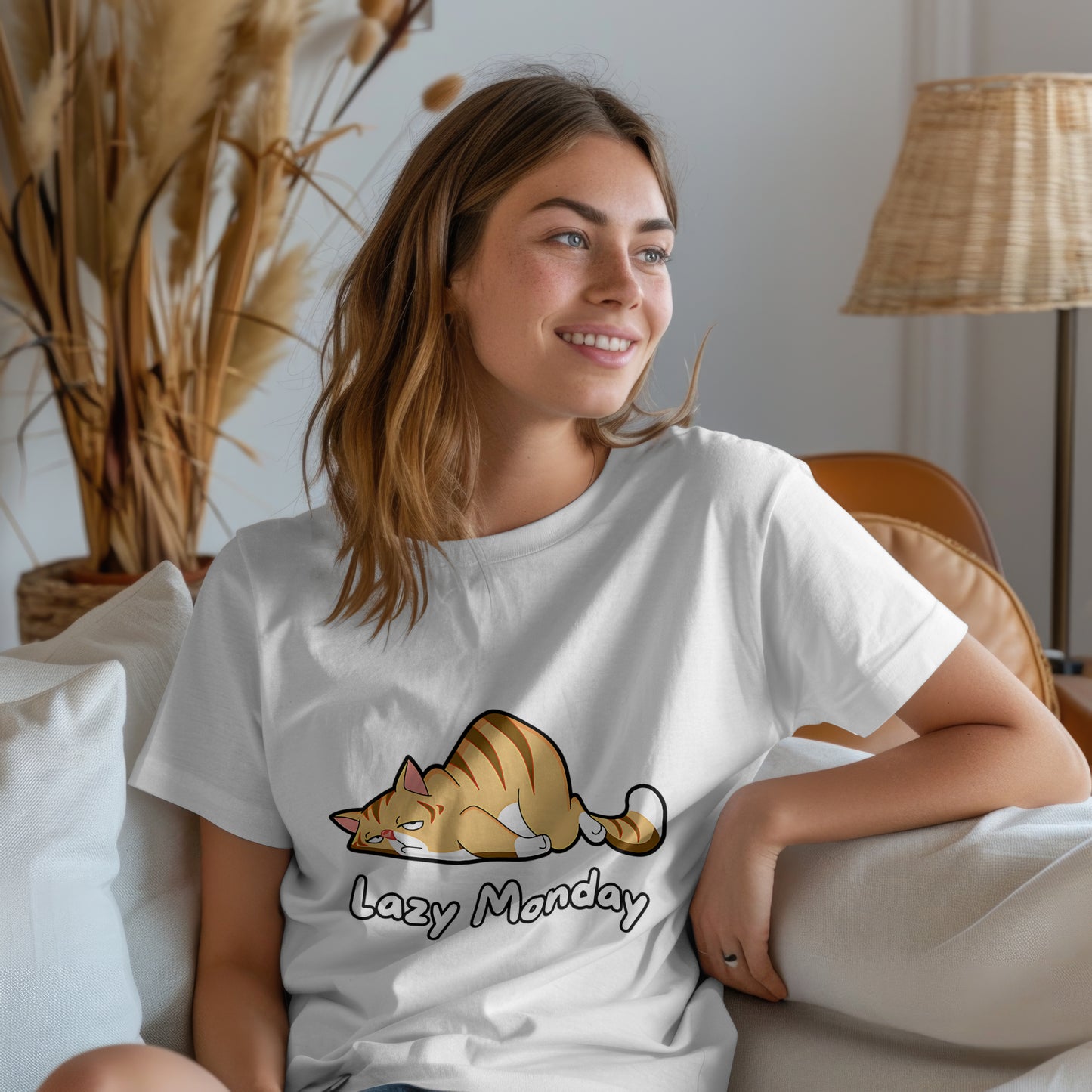 Lazy Monday : Graphic Printed Oversized T- Shirt for Women