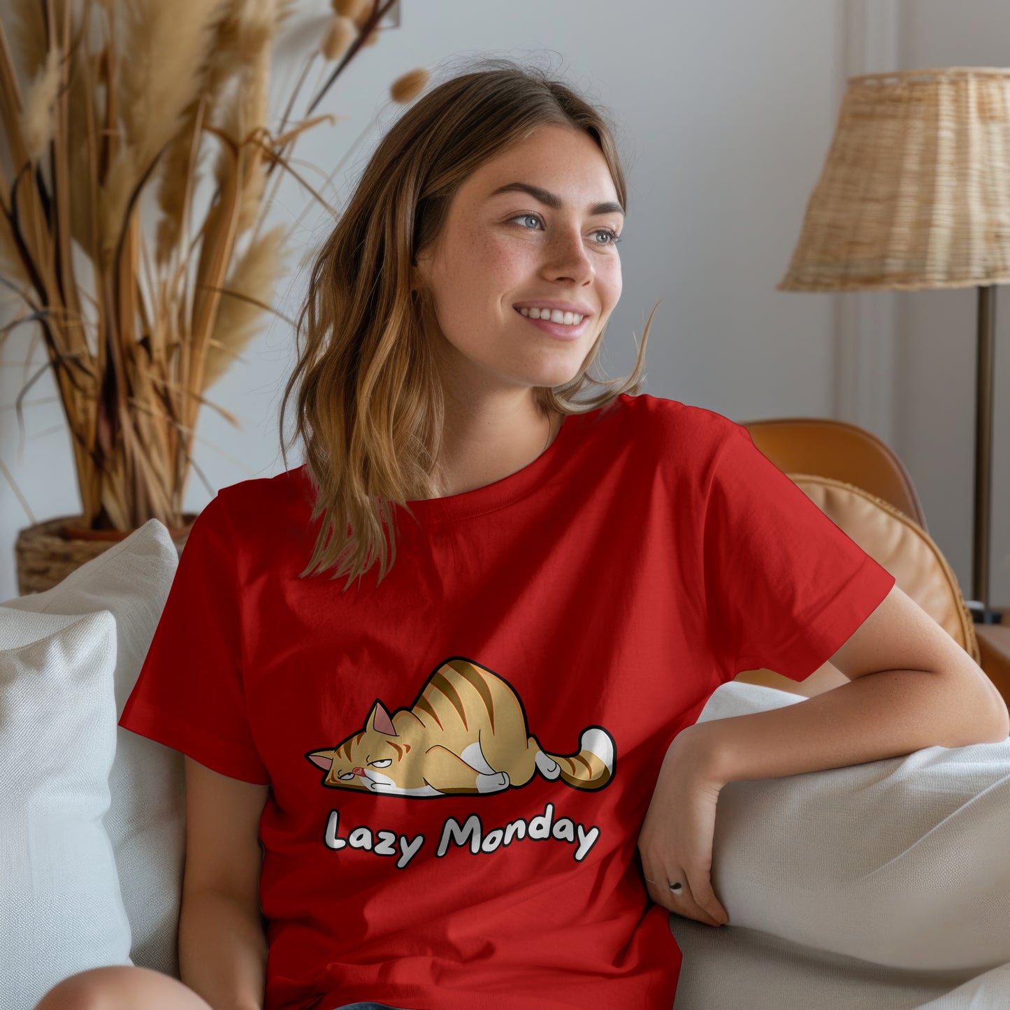 Lazy Monday : Graphic Printed Oversized T- Shirt for Women