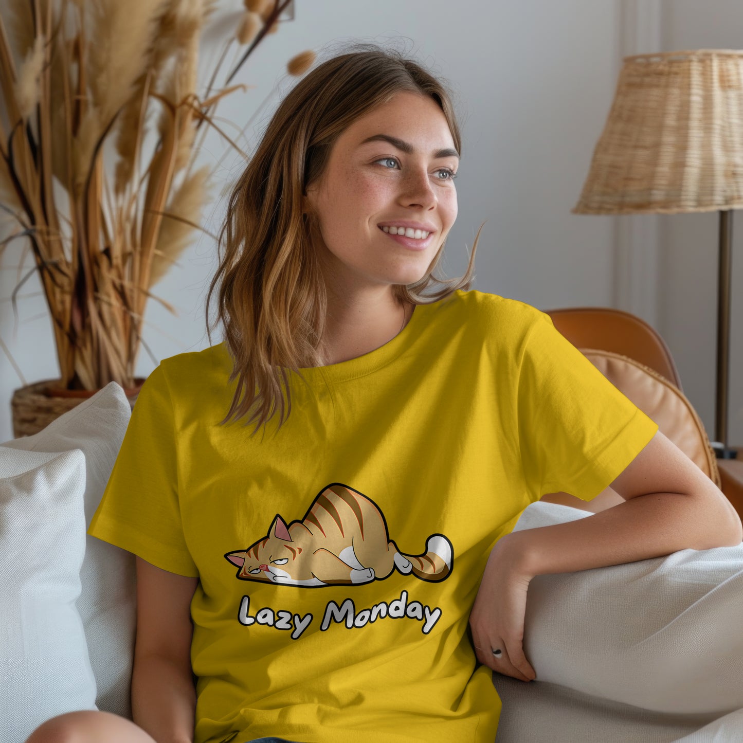 Lazy Monday : Graphic Printed Oversized T- Shirt for Women