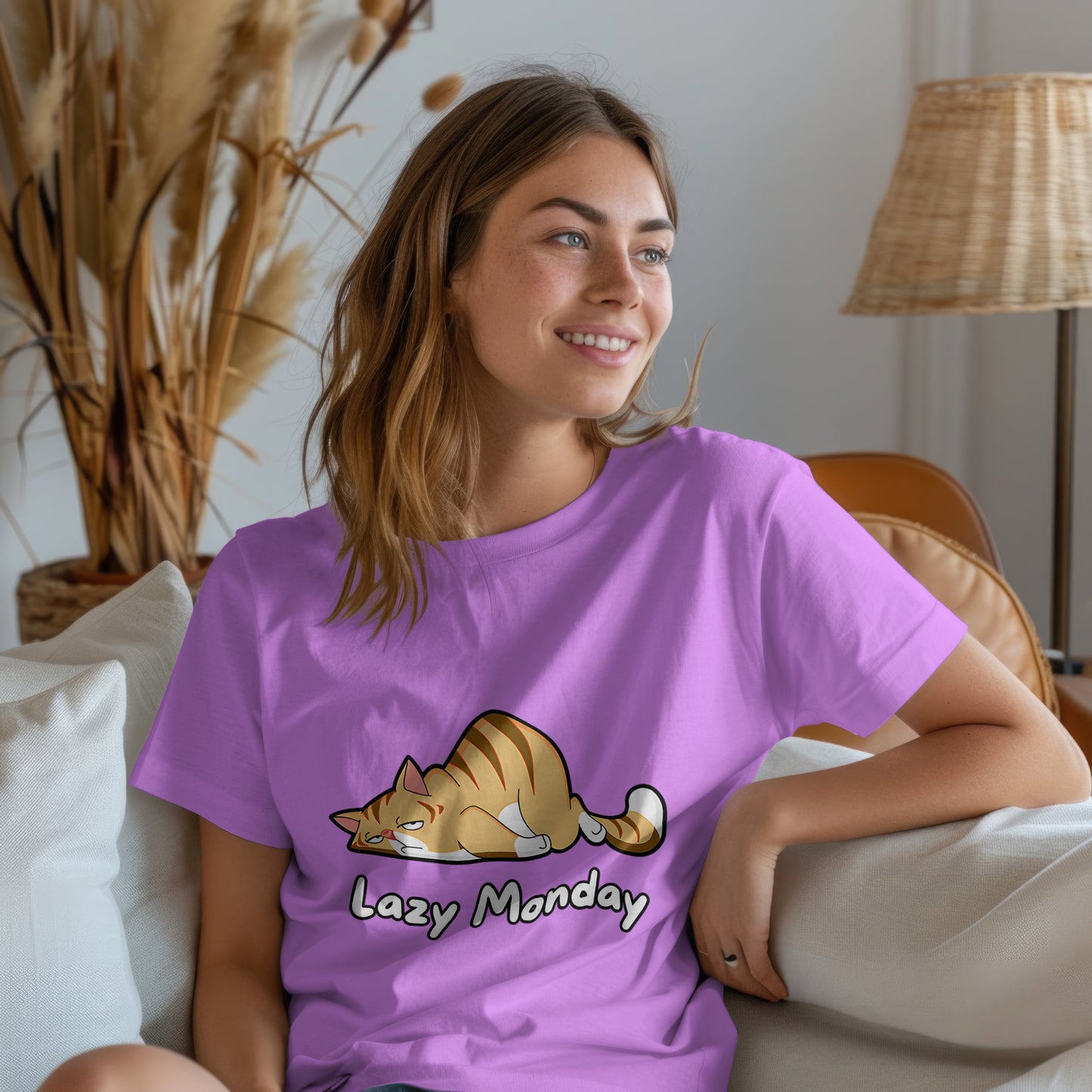 Lazy Monday : Graphic Printed Oversized T- Shirt for Women