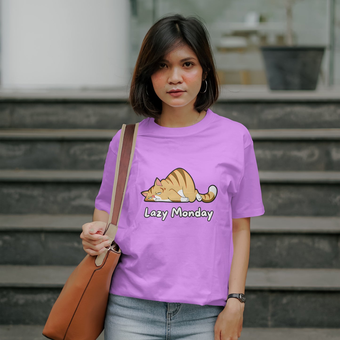Lazy Monday : Graphic Printed Oversized T- Shirt for Women