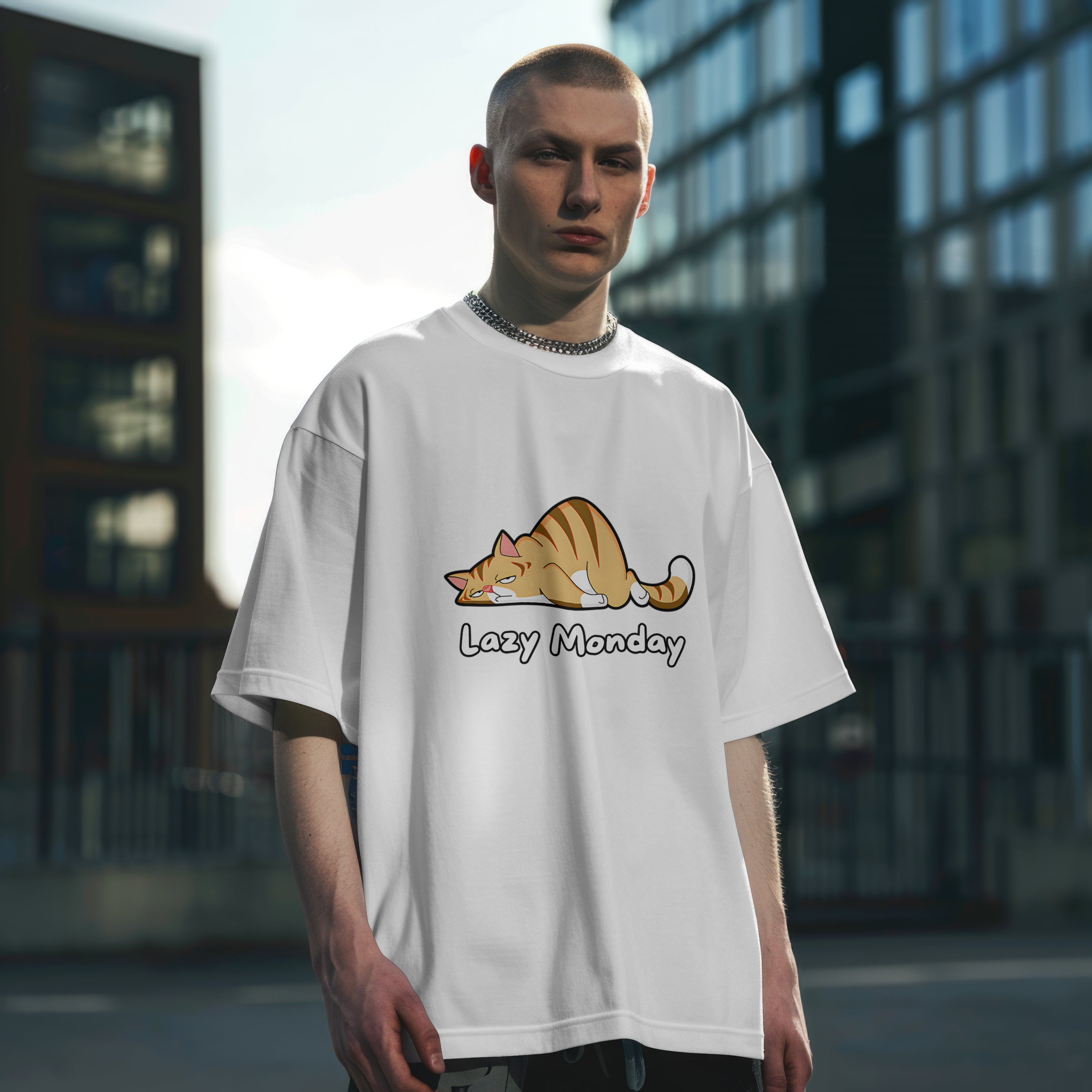 Lazy Monday : Graphic Printed Oversized T- Shirt for Men