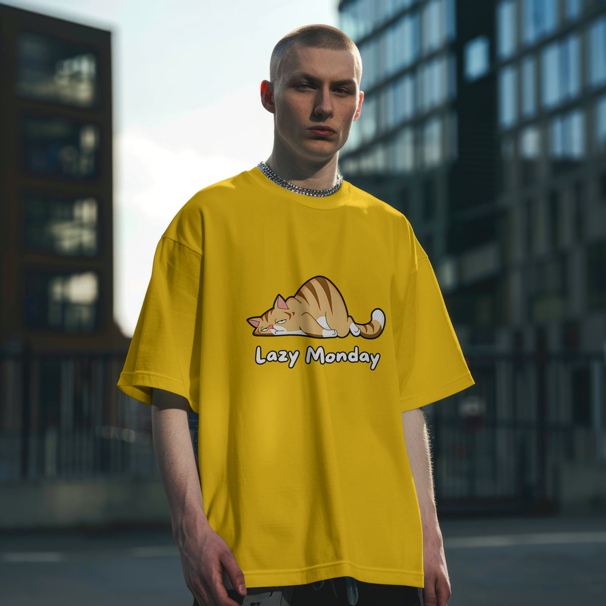 Lazy Monday : Graphic Printed Oversized T- Shirt for Men