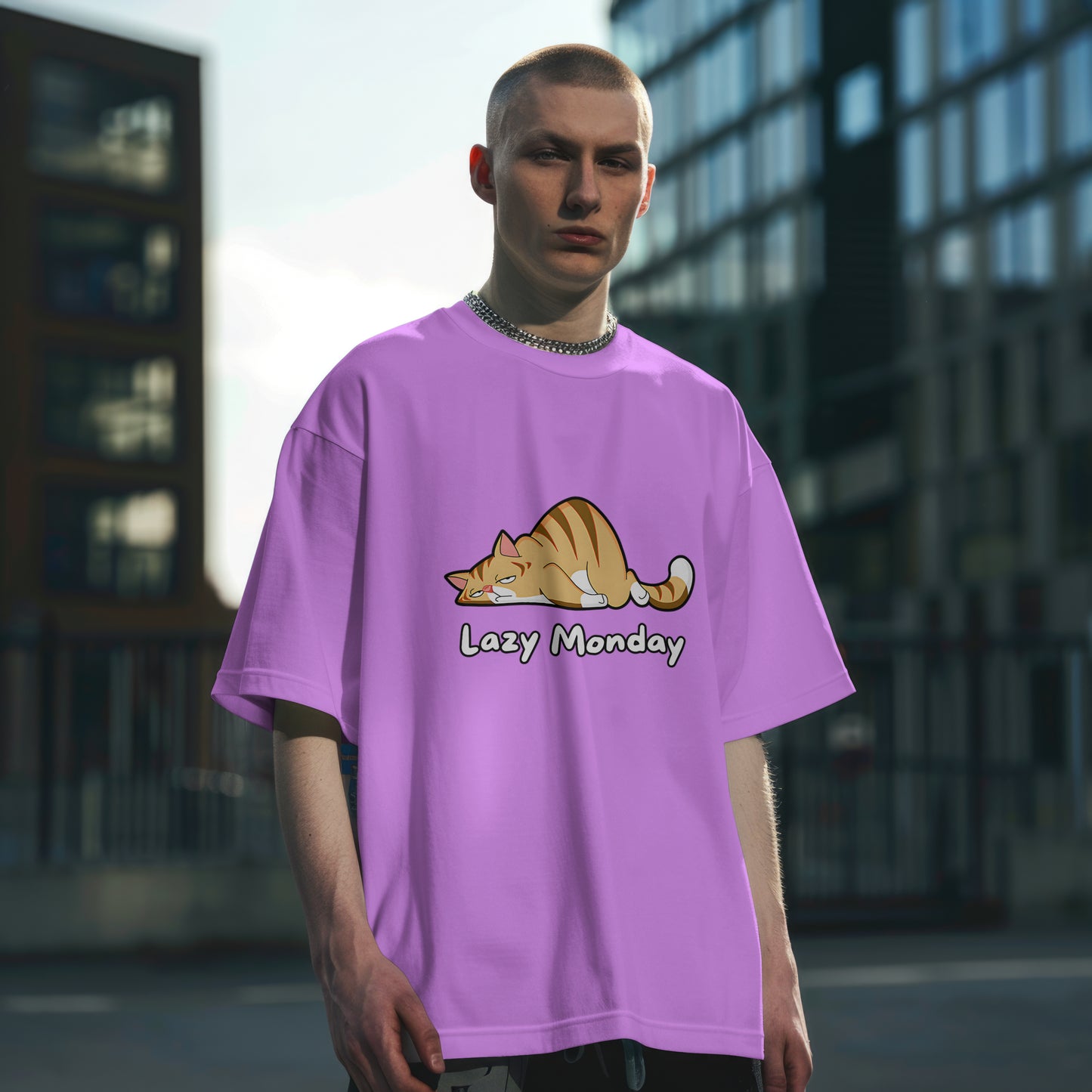 Lazy Monday : Graphic Printed Oversized T- Shirt for Men