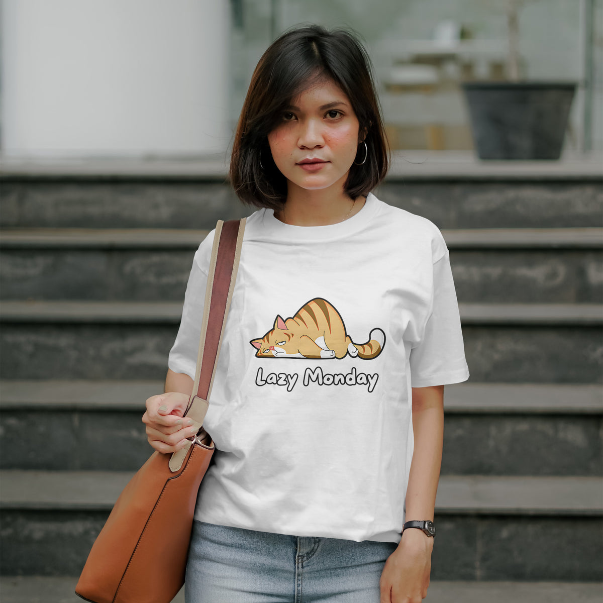 Lazy Monday : Graphic Printed Oversized T- Shirt for Women
