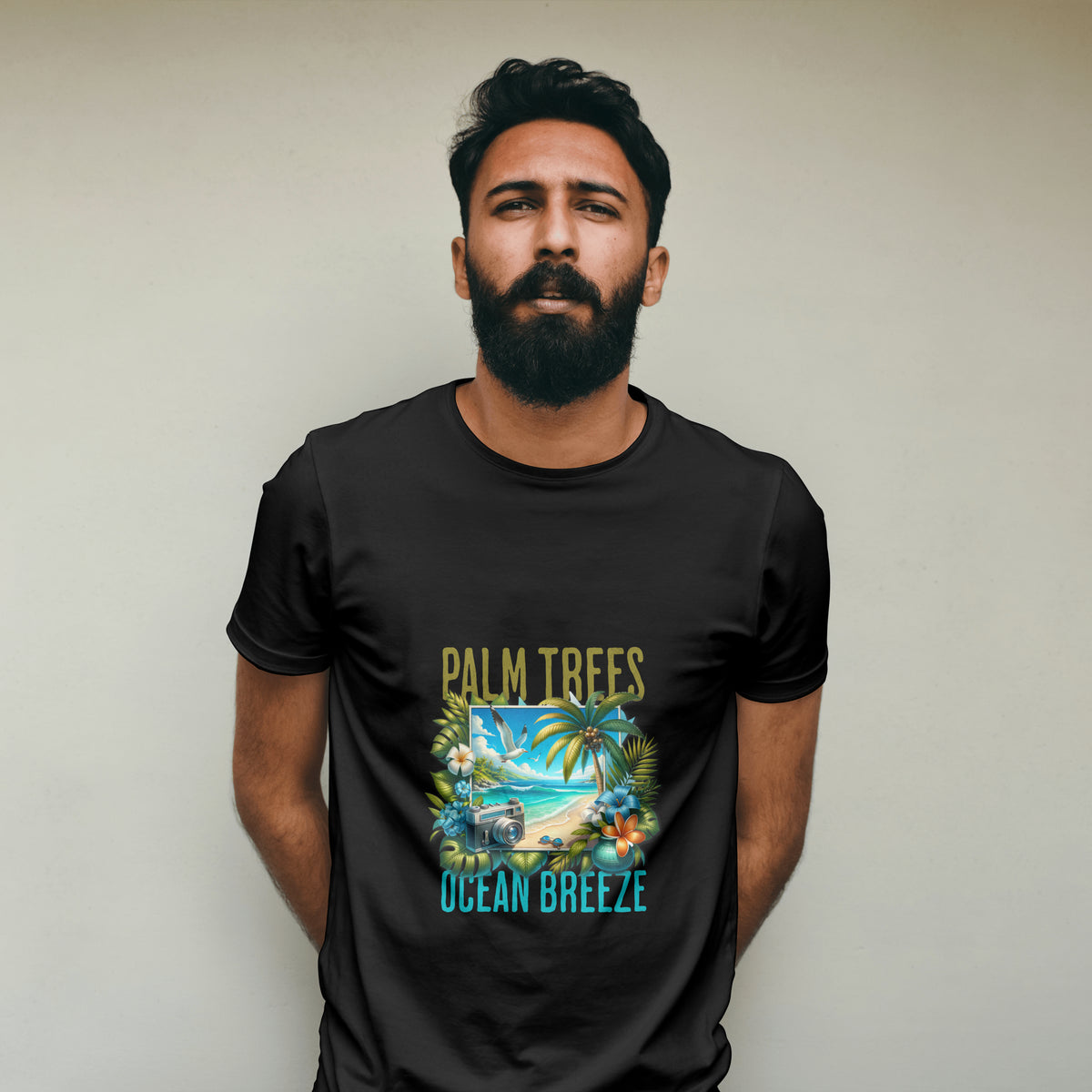 Beach - Light Weight Graphic Regular Fit T-Shirt For Men