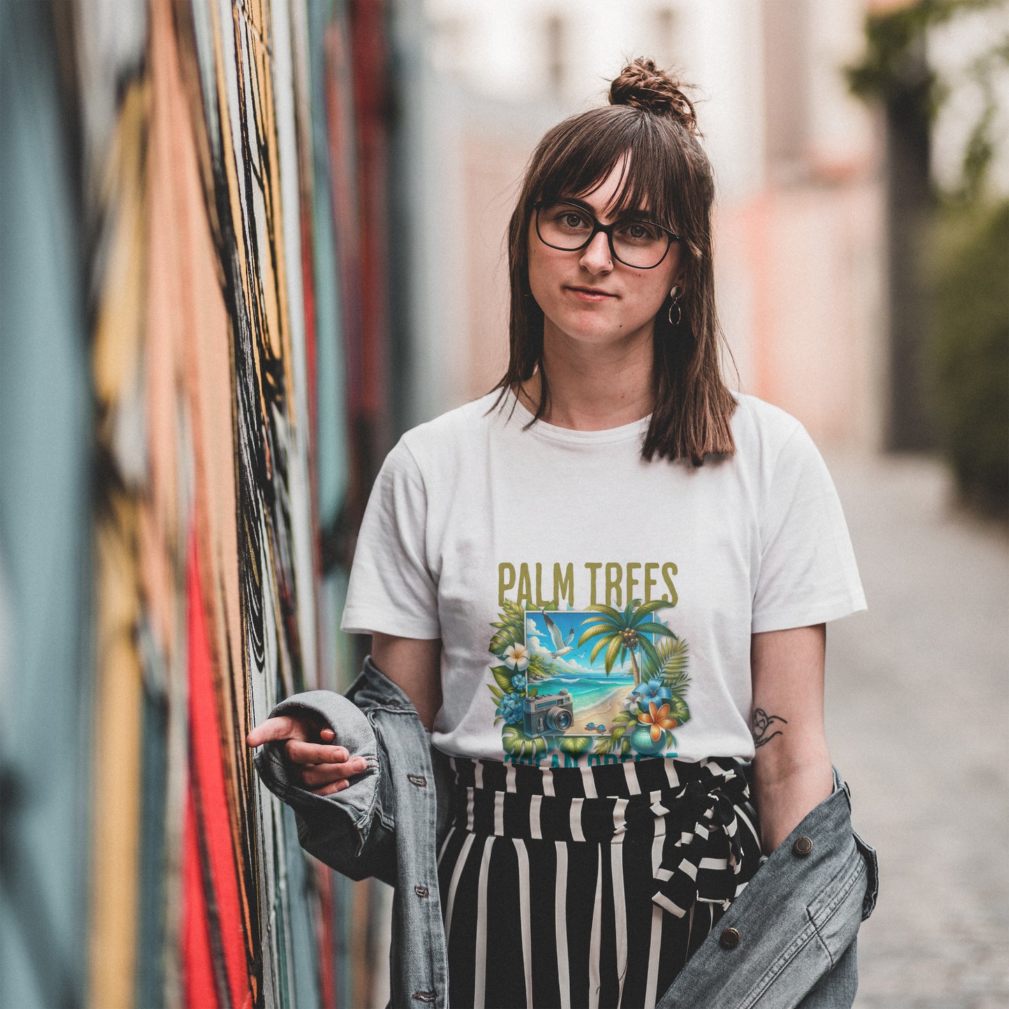 Beach - Light Weight Graphic Regular Fit T-Shirt For Women