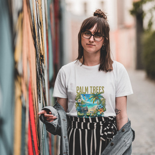 Beach - Light Weight Graphic Regular Fit T-Shirt For Women