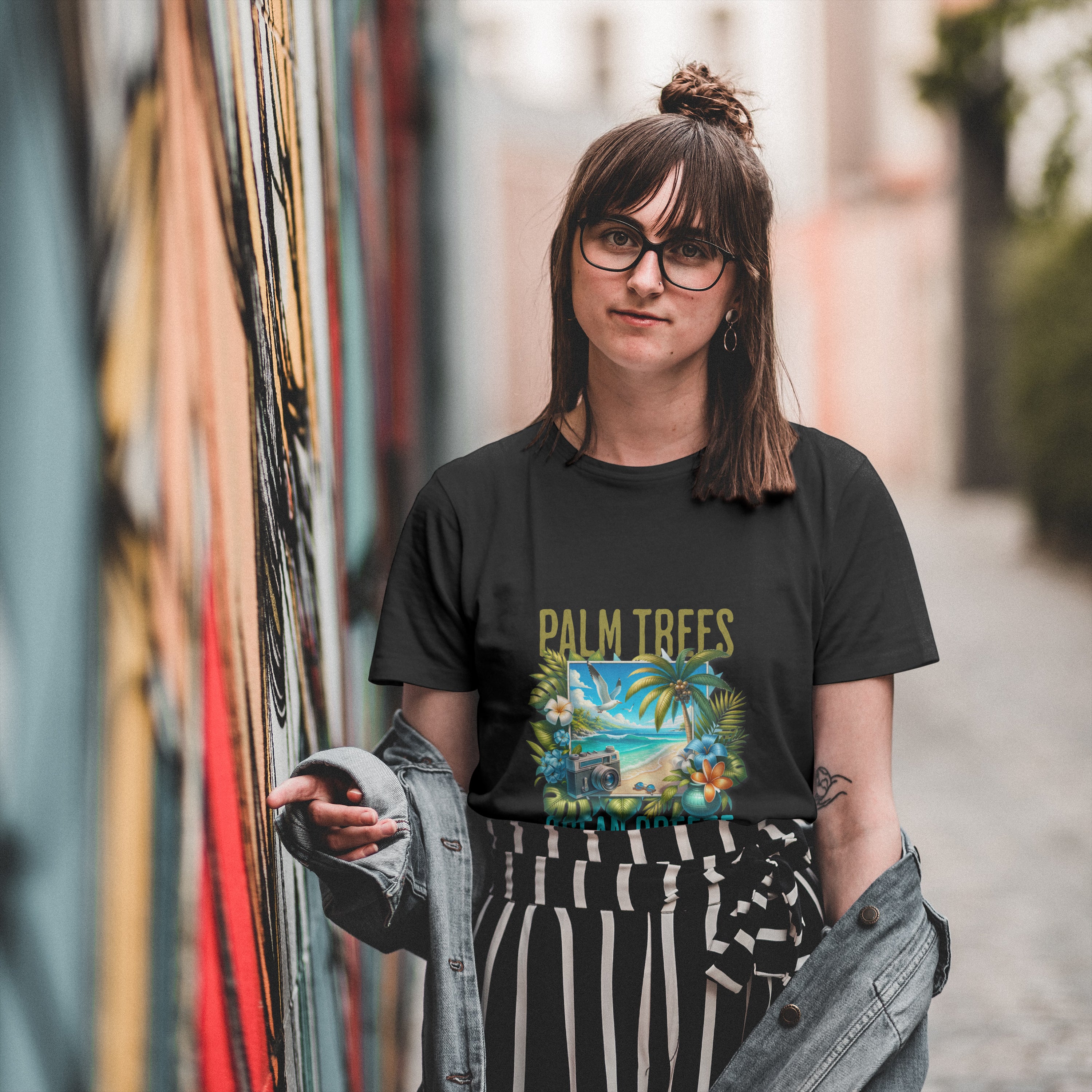 Beach - Light Weight Graphic Regular Fit T-Shirt For Women