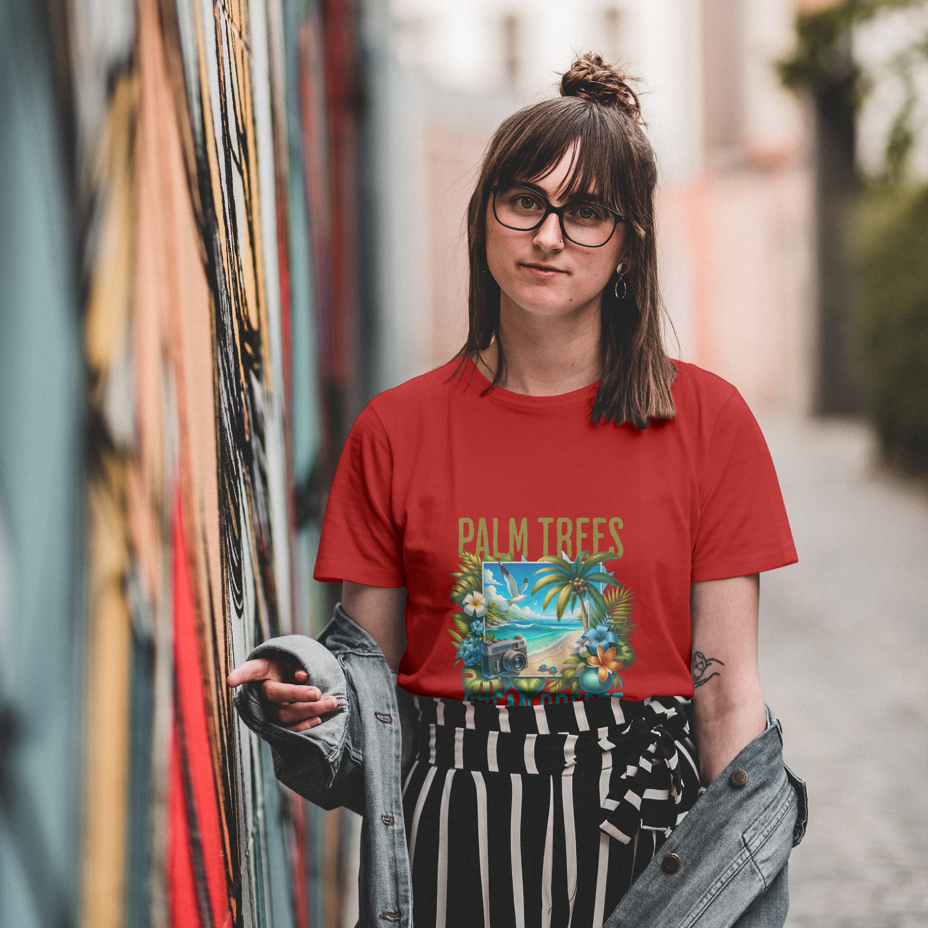 Beach - Light Weight Graphic Regular Fit T-Shirt For Women