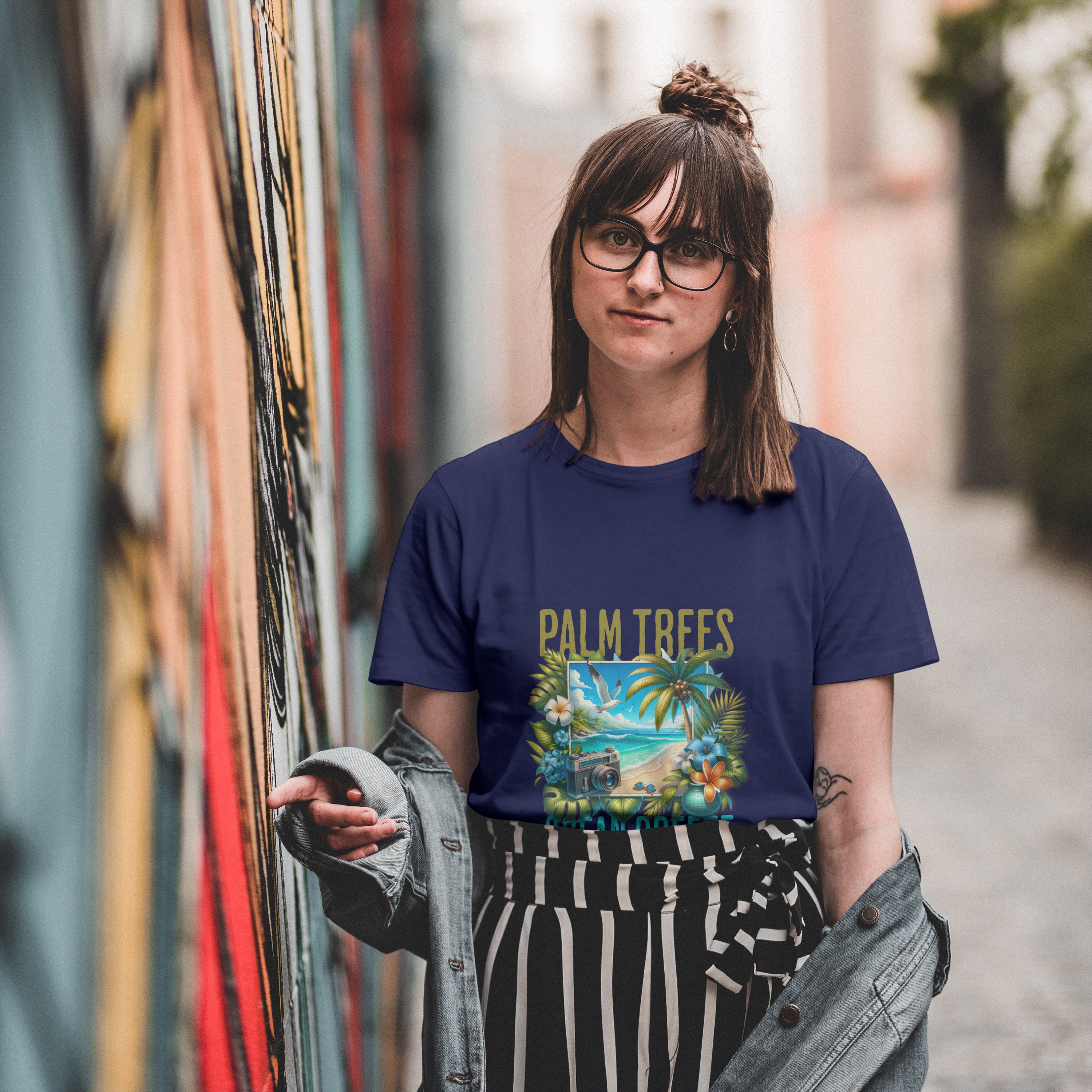 Beach - Light Weight Graphic Regular Fit T-Shirt For Women