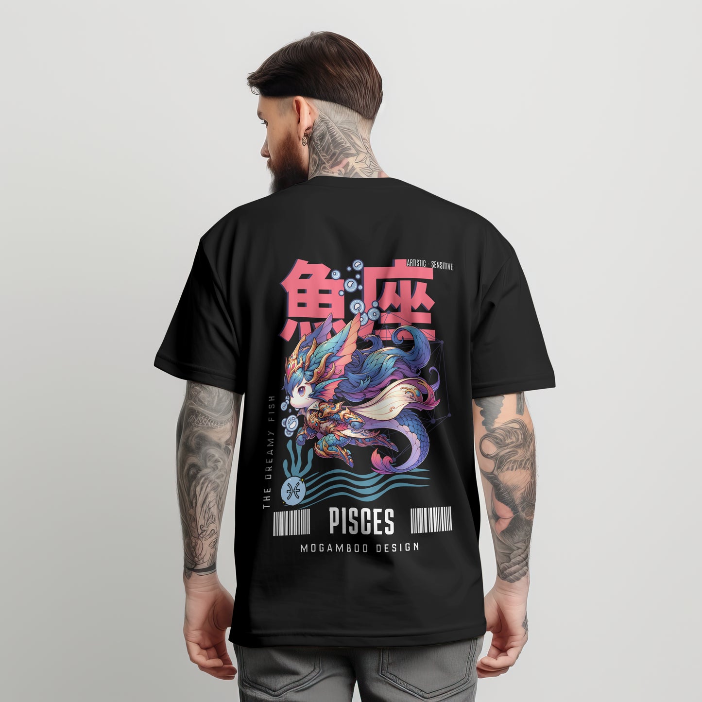 Pisces Zodiac Tee :  Oversized T-Shirt for Men