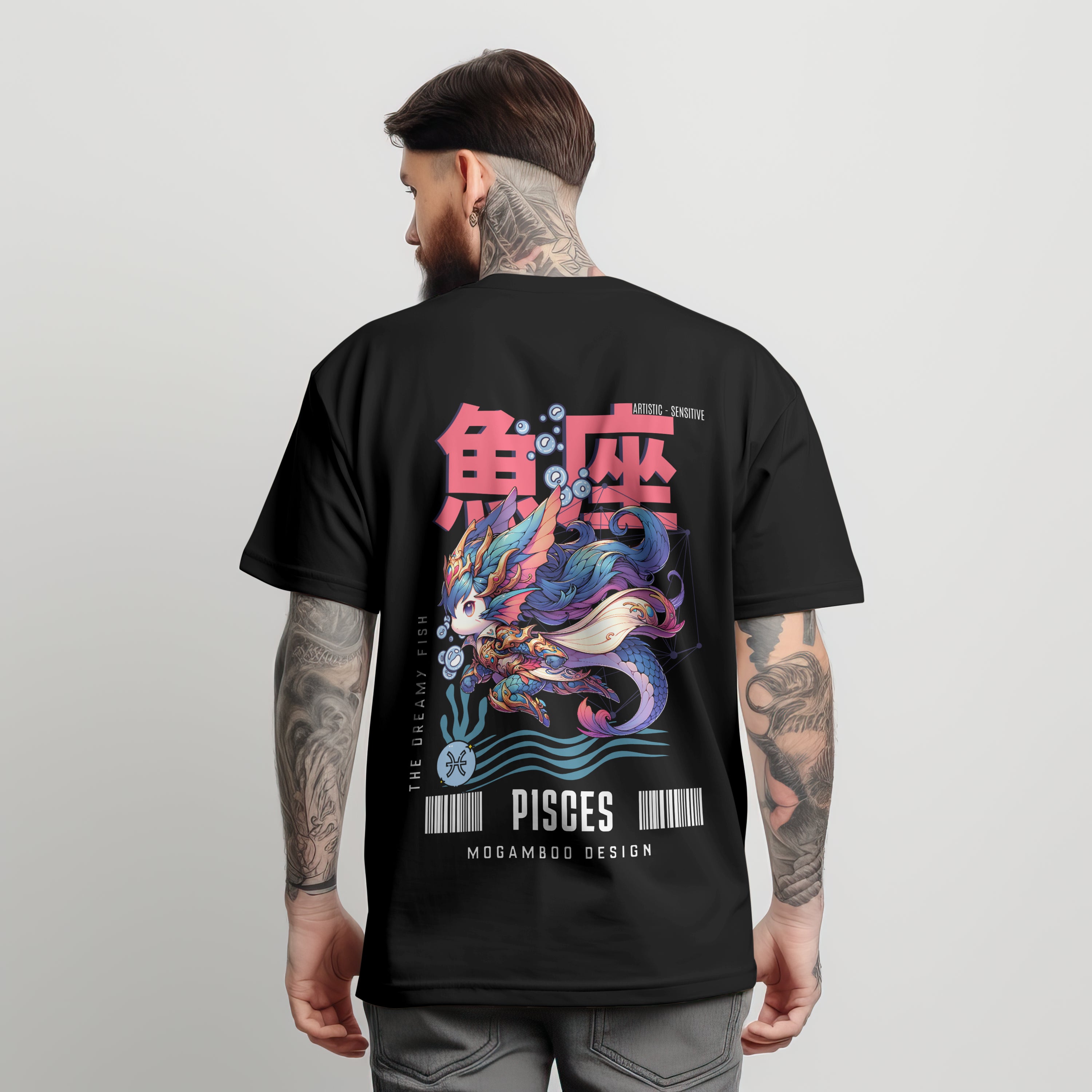 Pisces Zodiac Tee :  Oversized T-Shirt for Men
