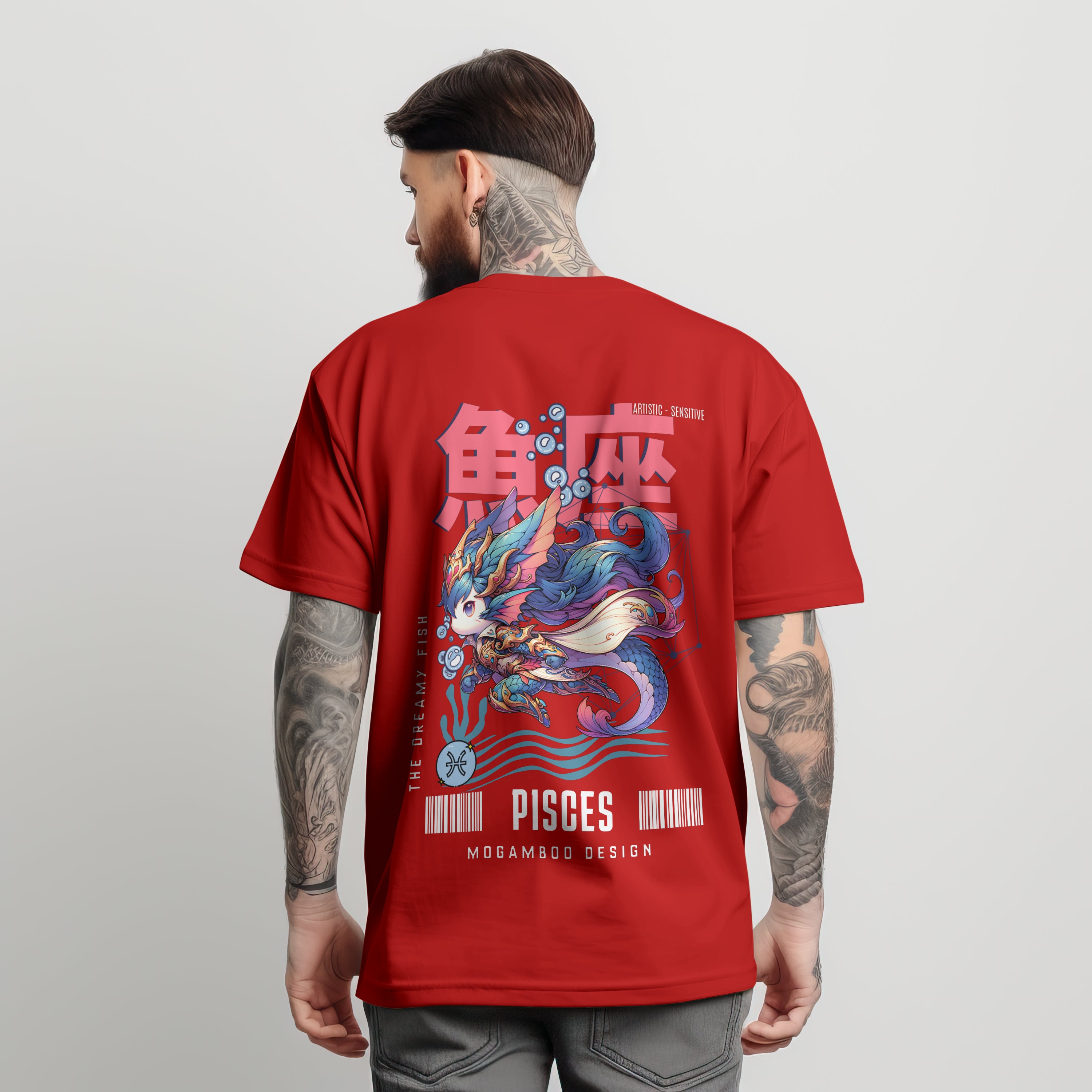Pisces Zodiac Tee :  Oversized T-Shirt for Men
