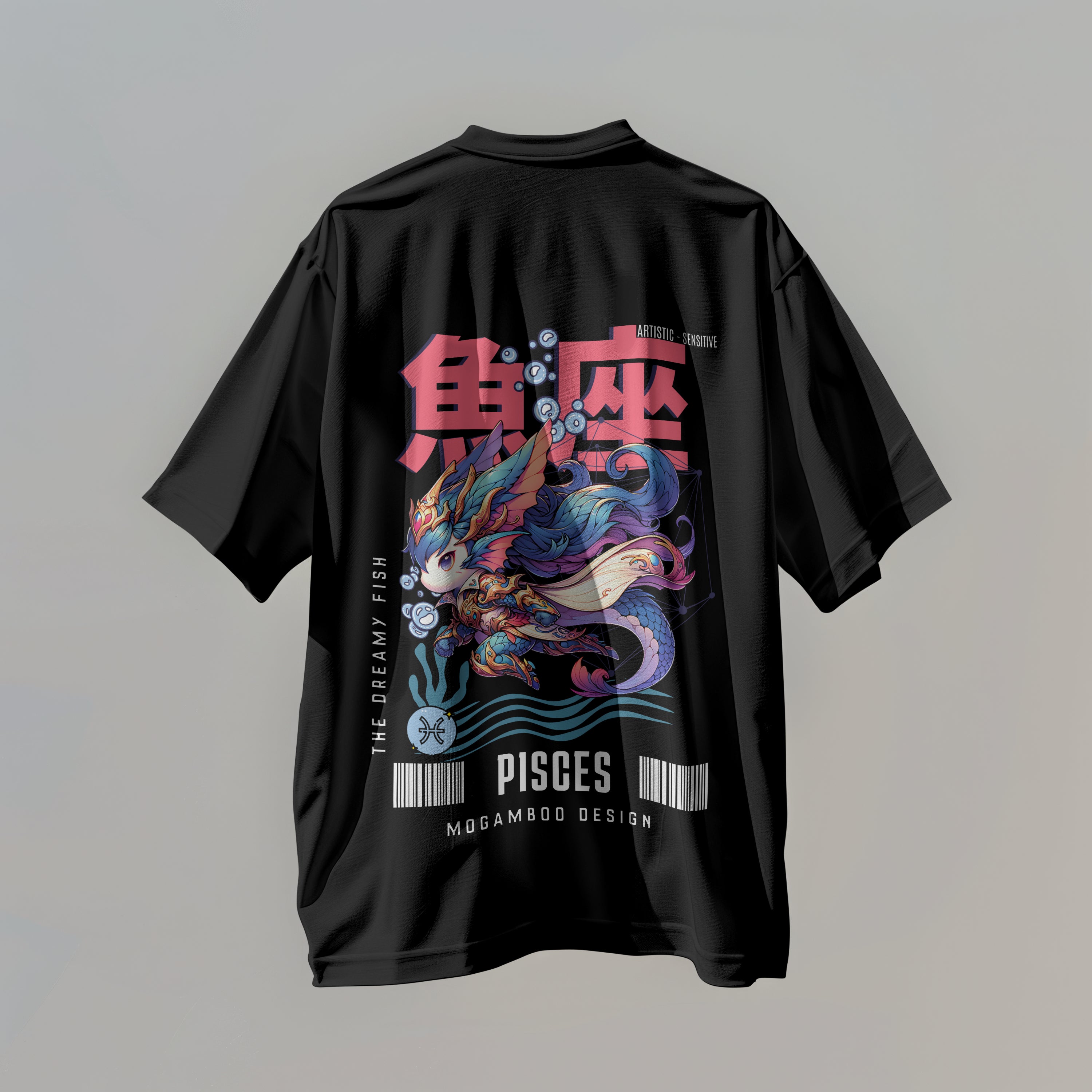 Pisces Zodiac Tee :  Oversized T-Shirt for Men