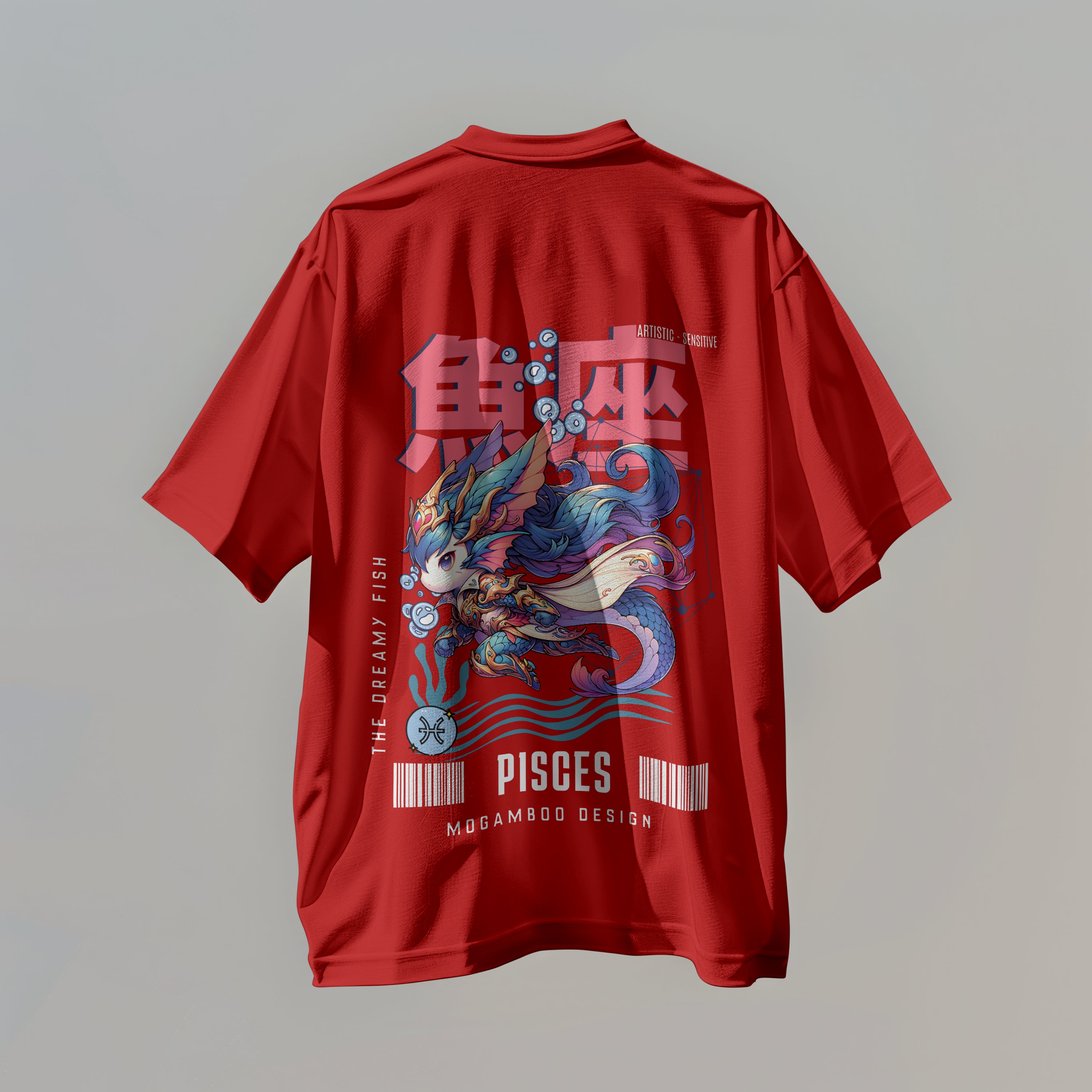 Pisces Zodiac Tee :  Oversized T-Shirt for Men