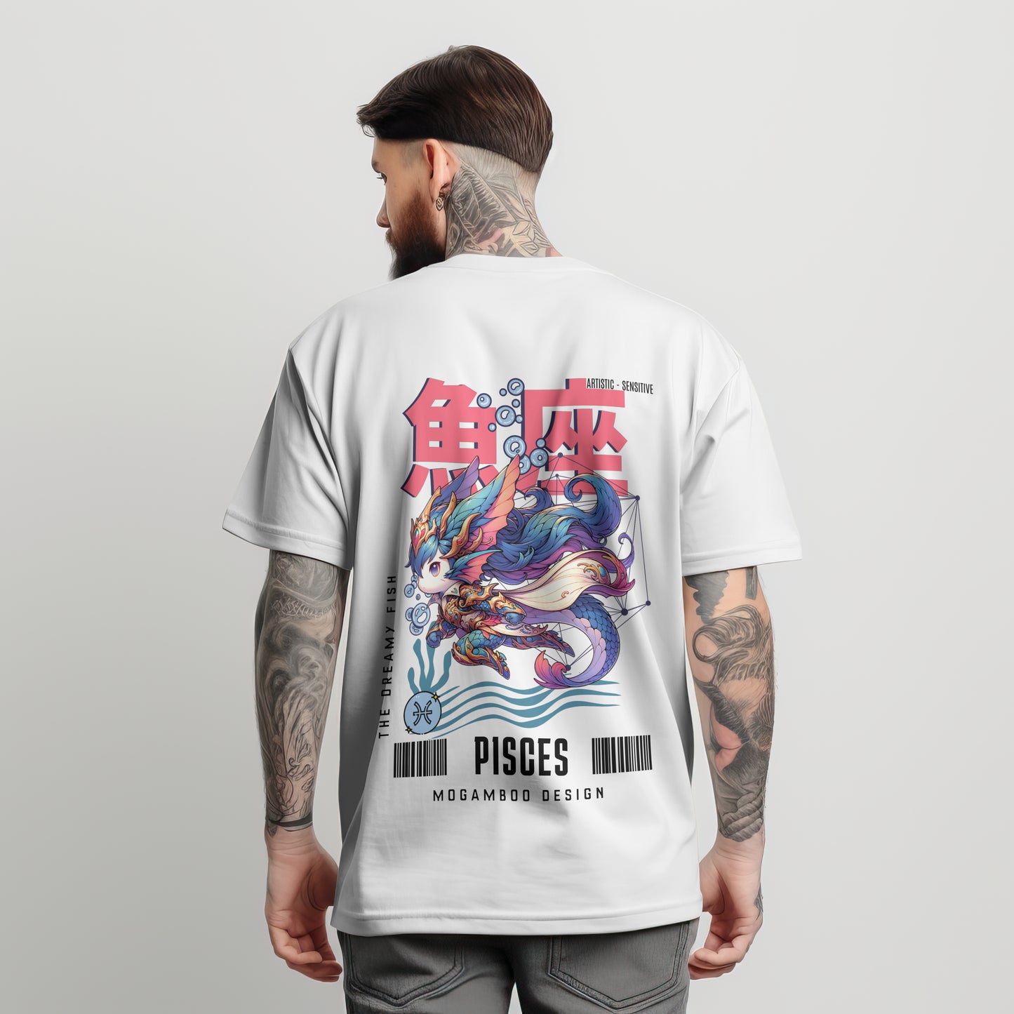 Pisces Zodiac Tee :  Oversized T-Shirt for Men