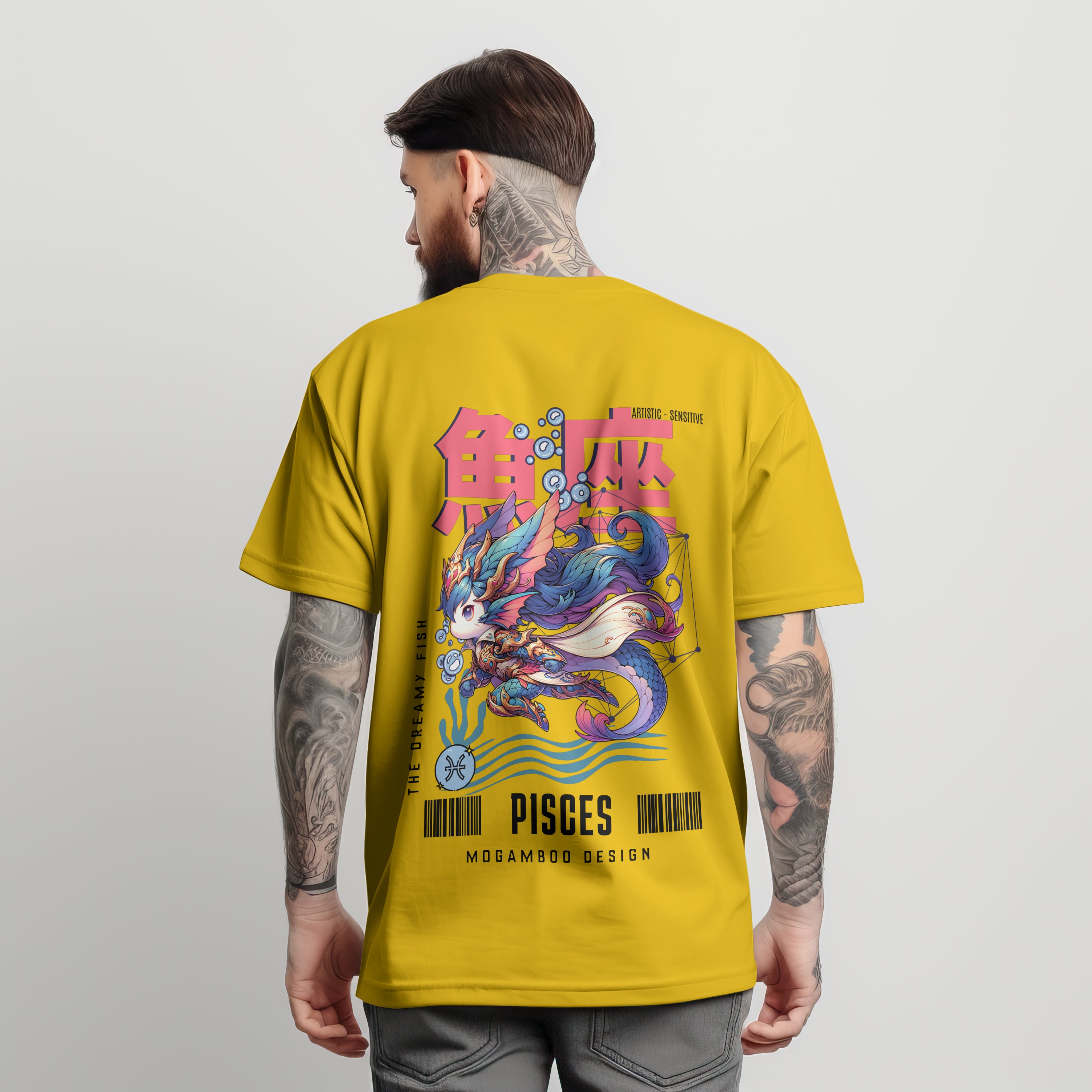 Pisces Zodiac Tee :  Oversized T-Shirt for Men