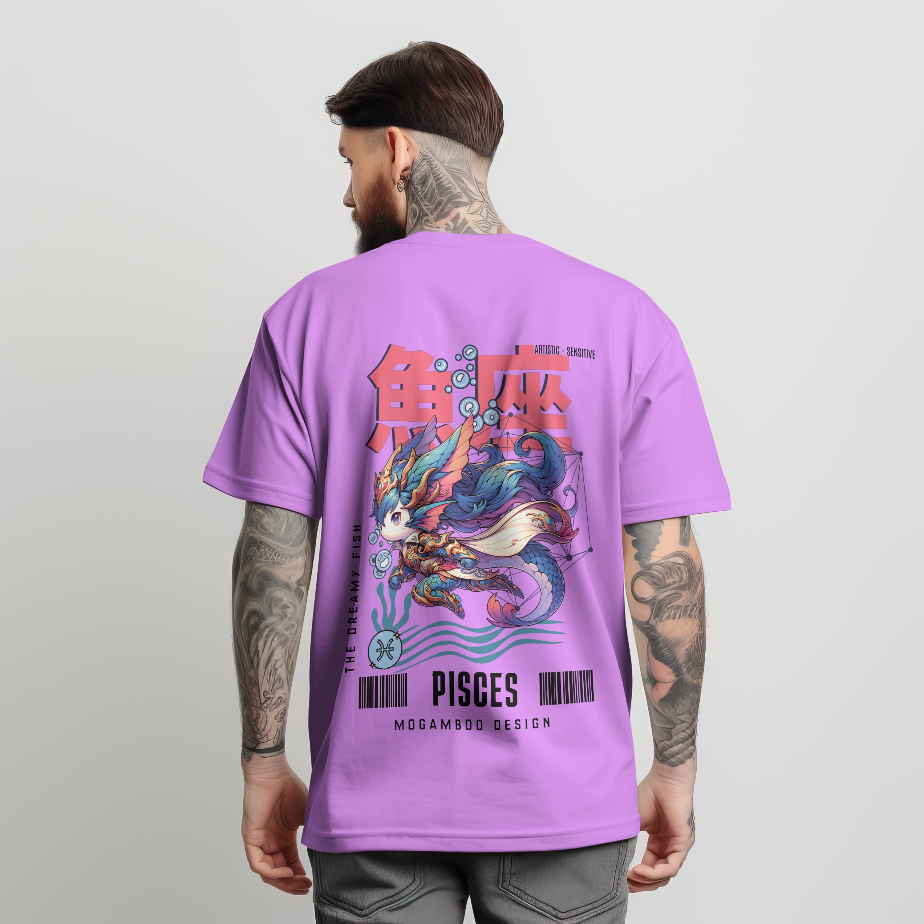 Pisces Zodiac Tee :  Oversized T-Shirt for Men