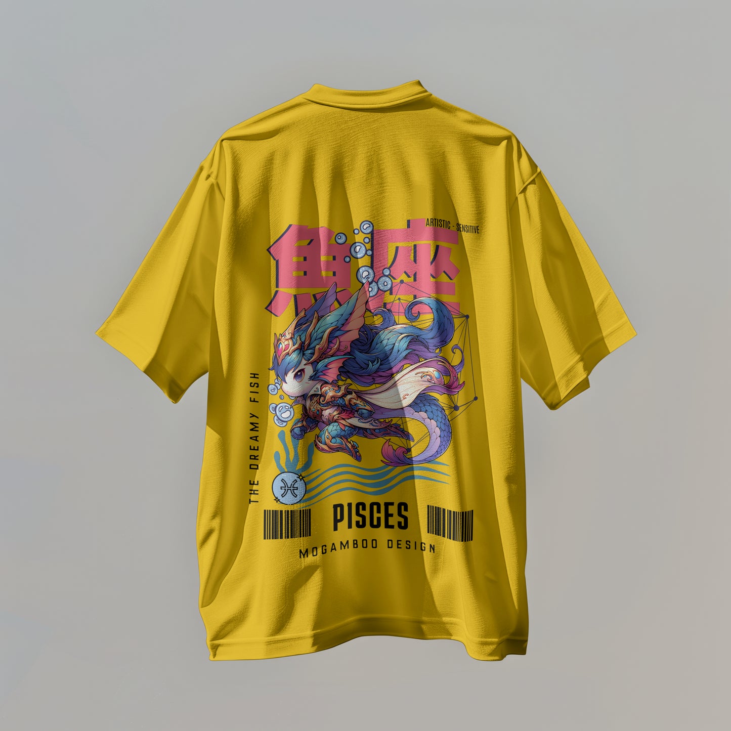 Pisces Zodiac Tee :  Oversized T-Shirt for Men