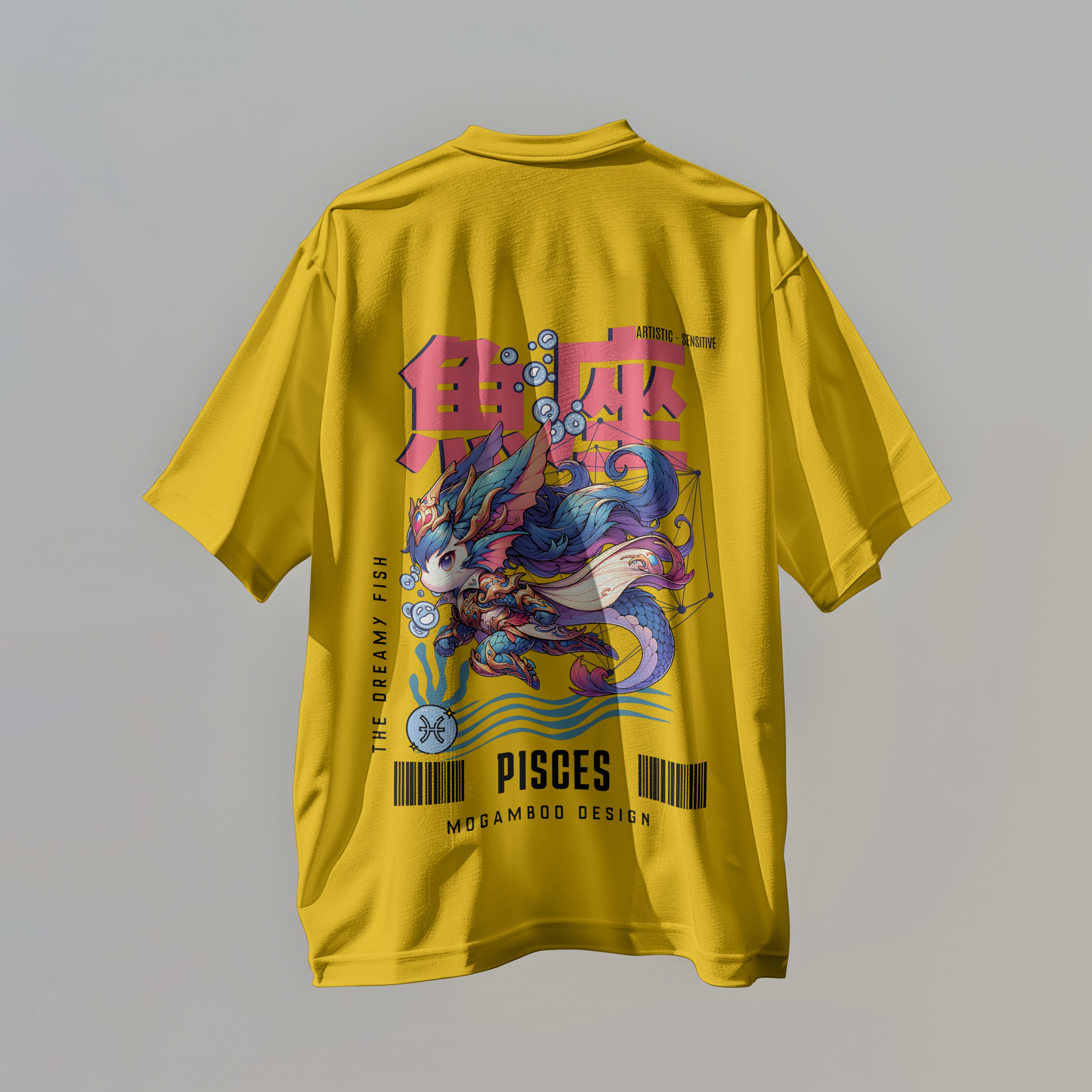Pisces Zodiac Tee :  Oversized T-Shirt for Men