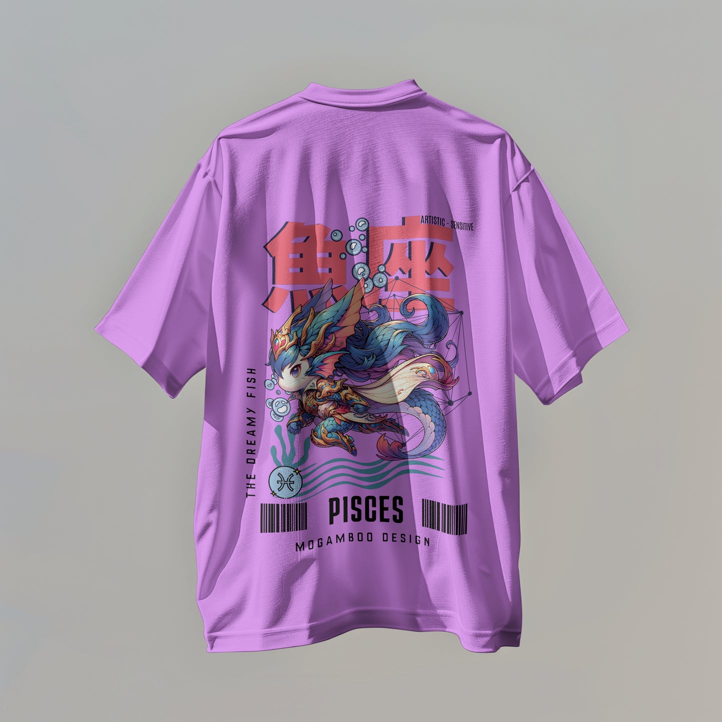 Pisces Zodiac Tee :  Oversized T-Shirt for Men