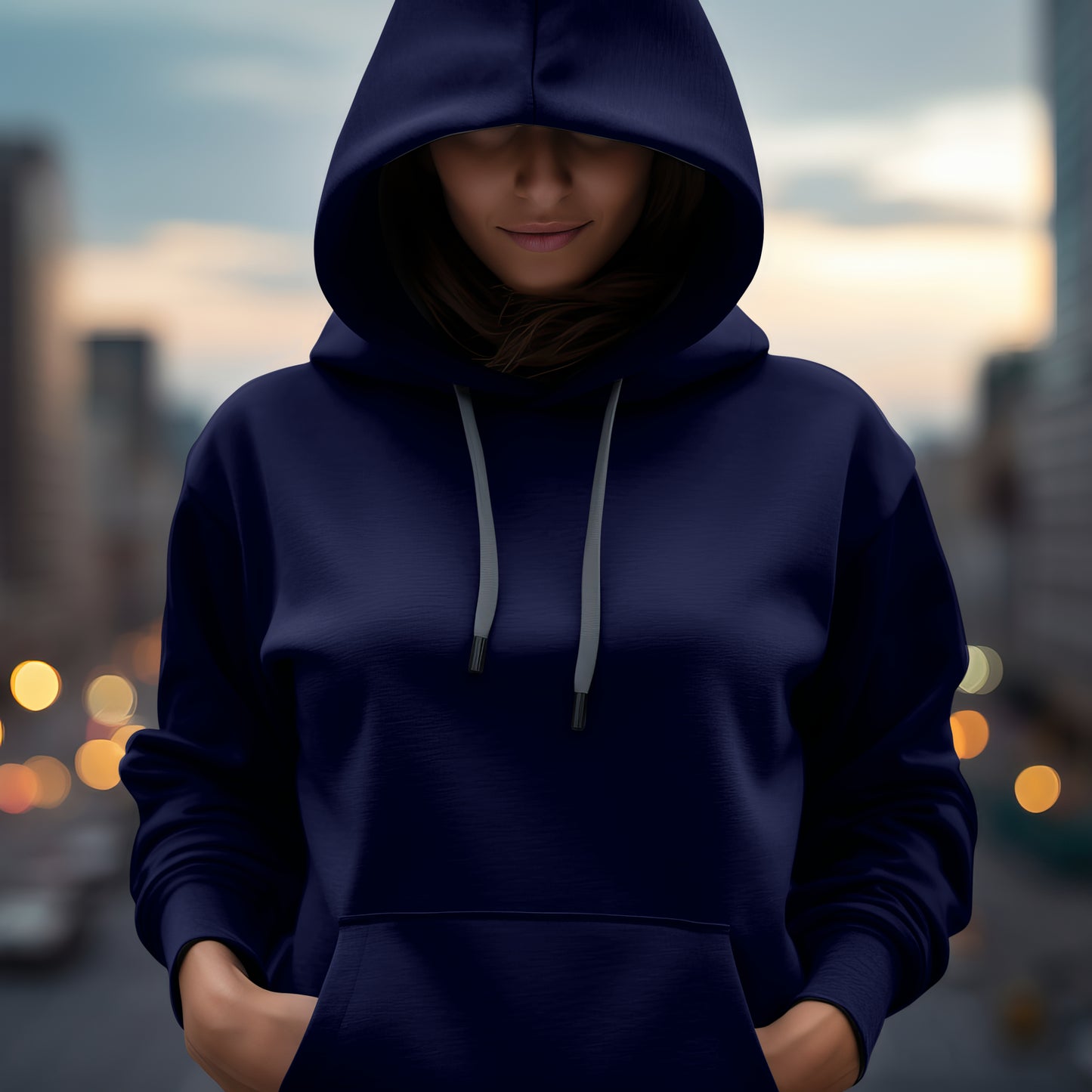 Women Classic Navy Blue Hoodie : For Your Every Mood
