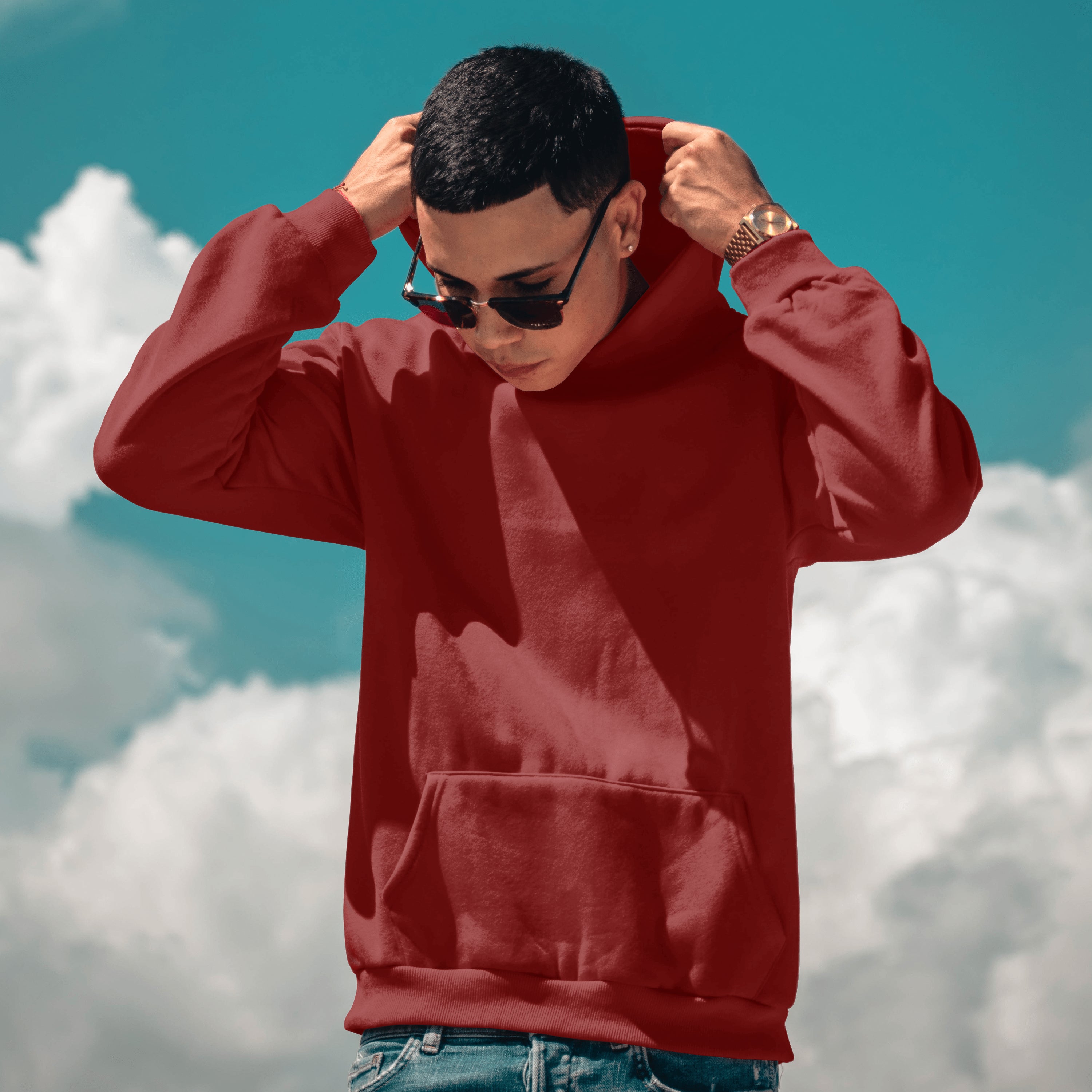 Men Classic Red Hoodie : For Your Every Mood